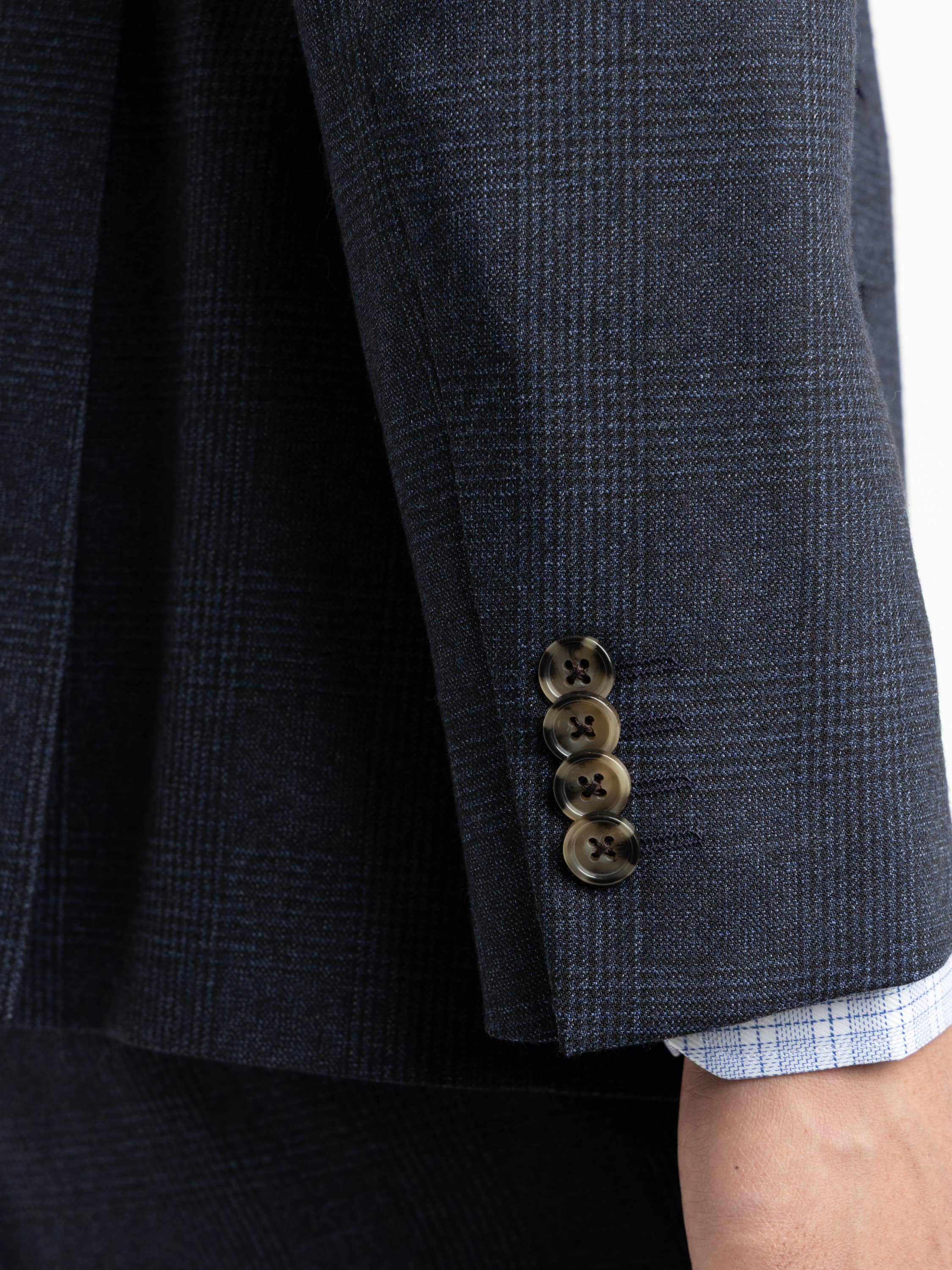 Navy Micro Houndstooth Wool Suit