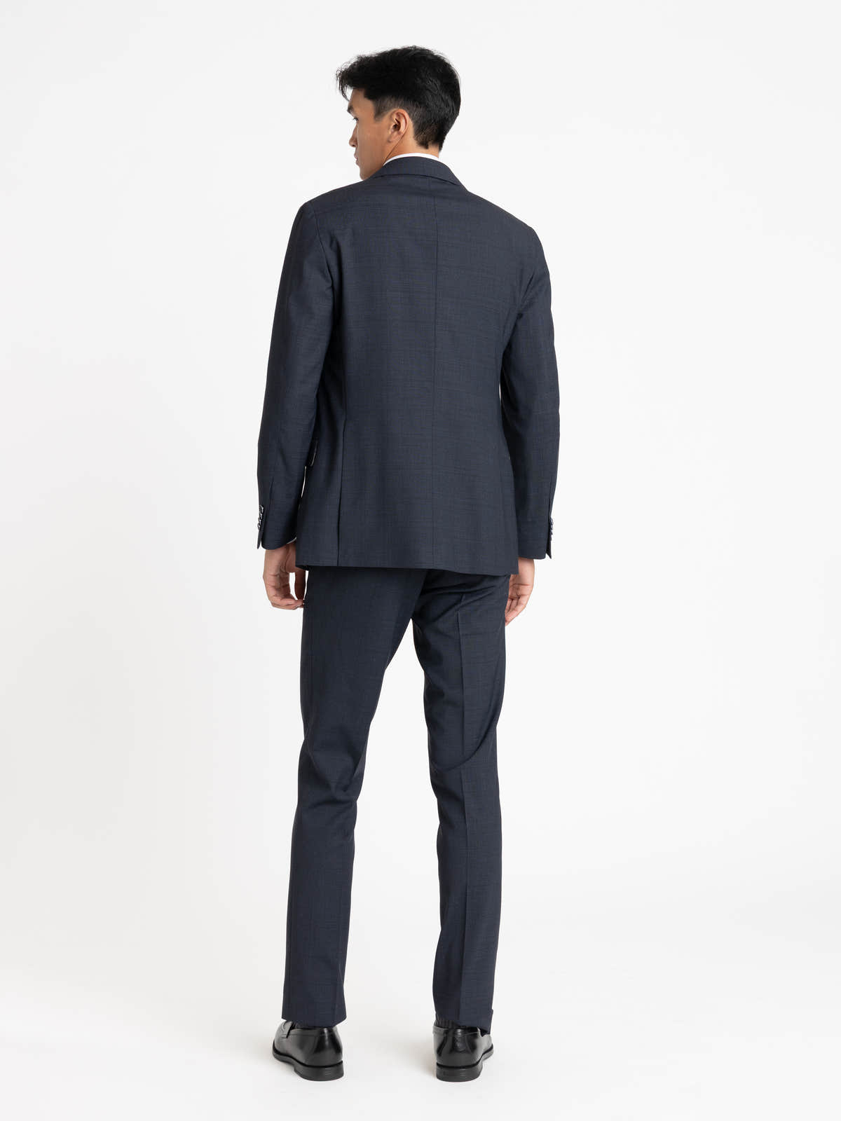 Navy Textured Tailored Suit