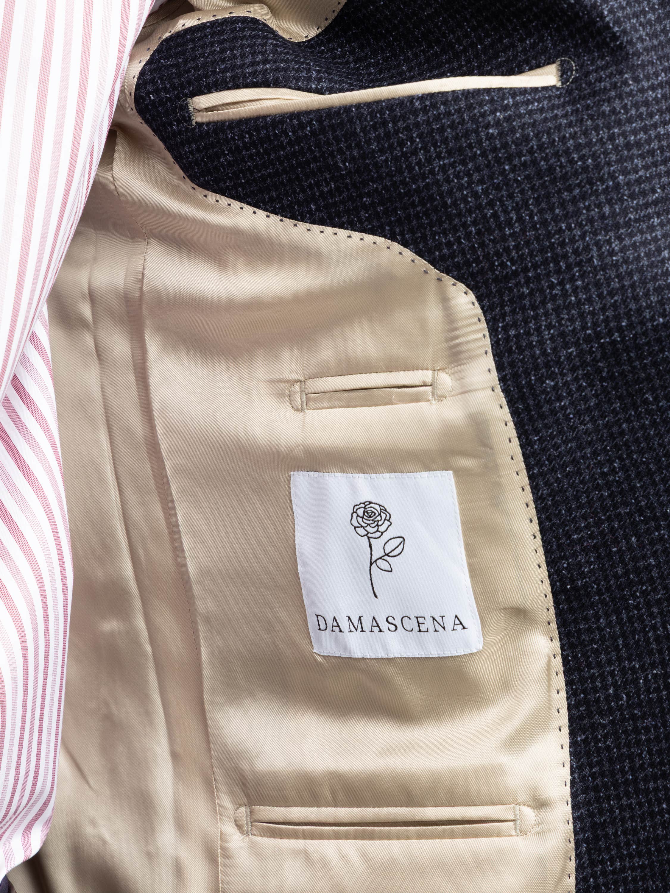 Navy Wool Micro-Check Sport Jacket