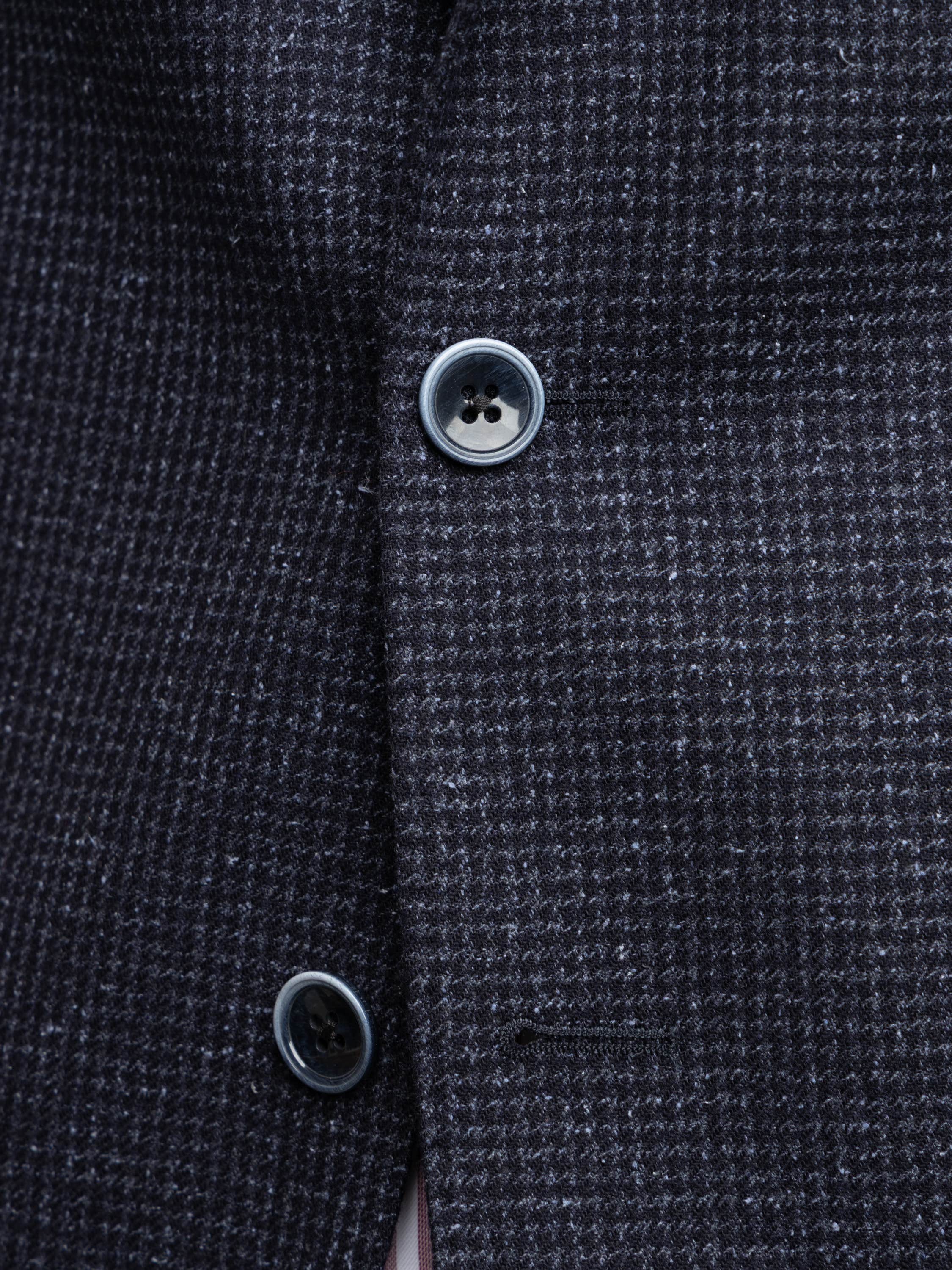 Navy Wool Micro-Check Sport Jacket