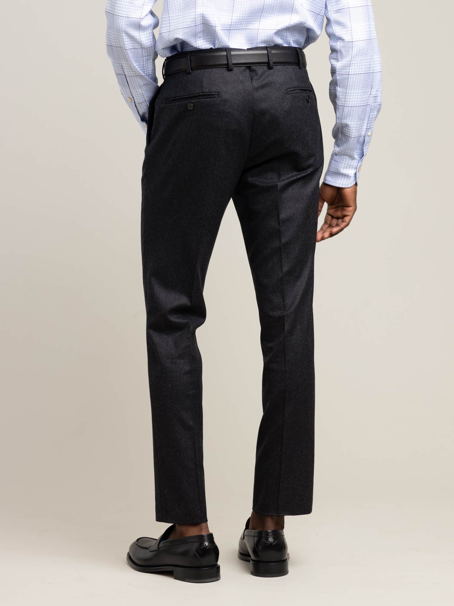 Dark Grey Single Pleated Flannel Pants