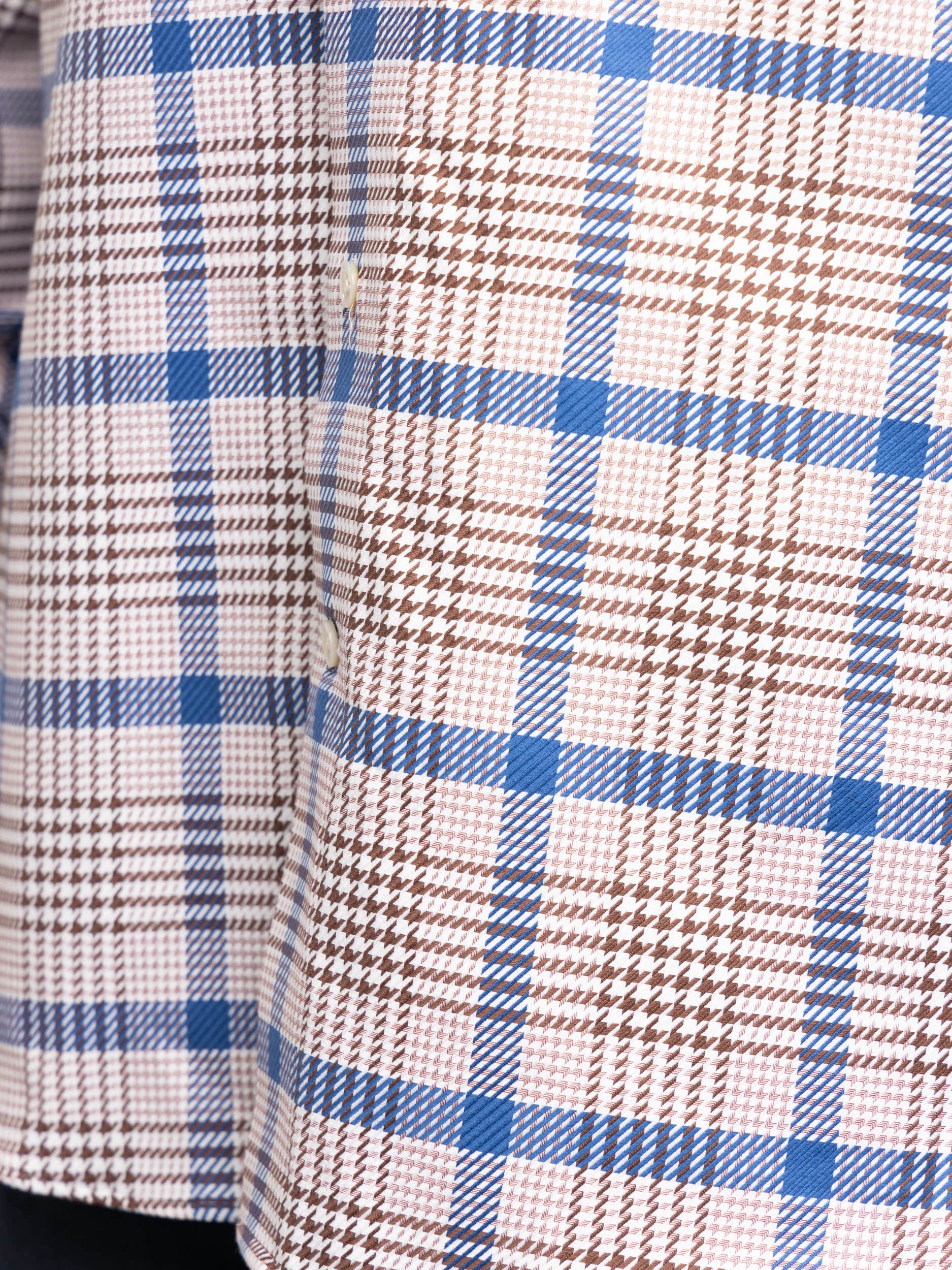 Blue/Brown Plaid Dress Shirt
