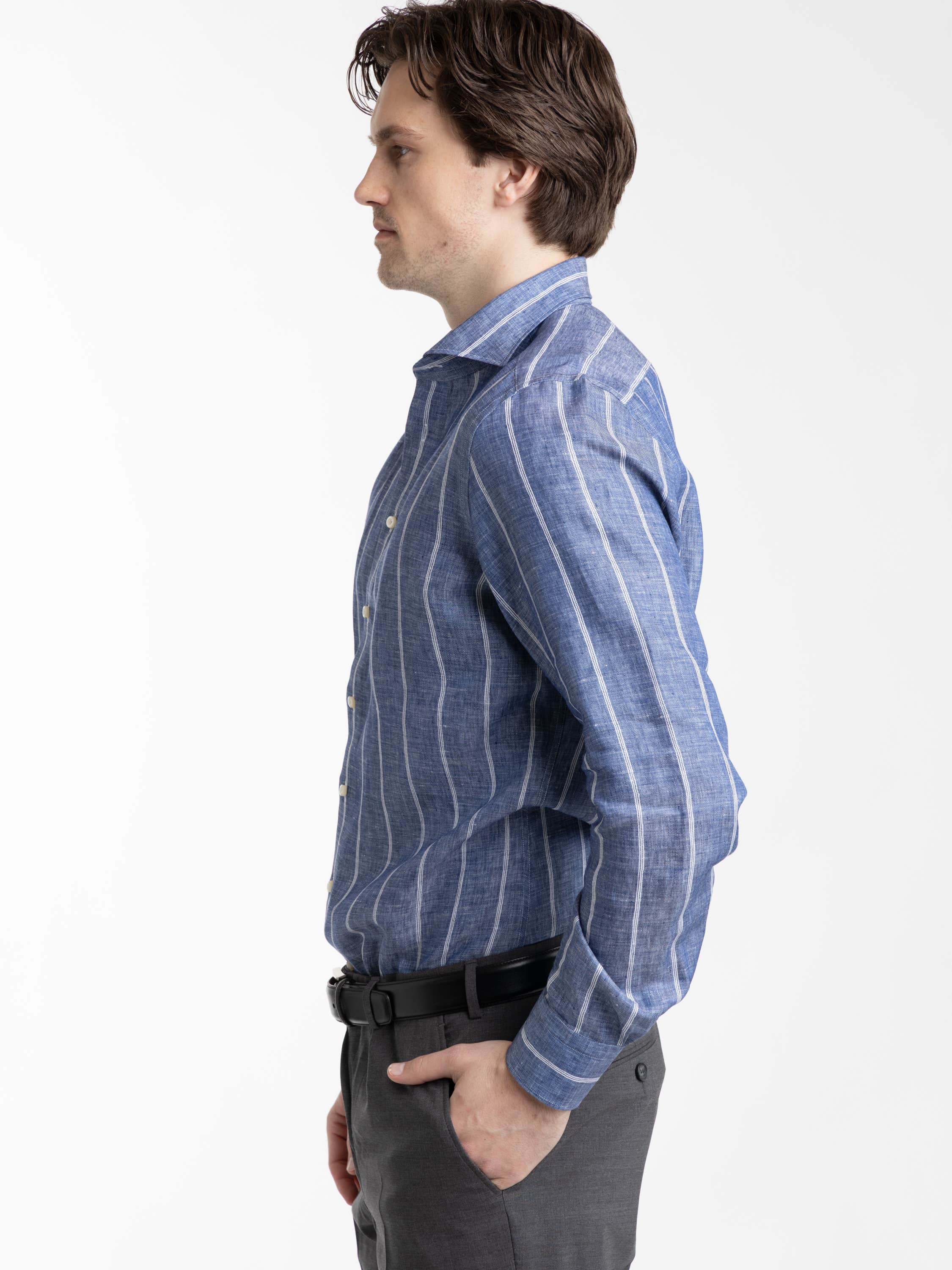 Blue Bold Striped 4-Flex Shirt