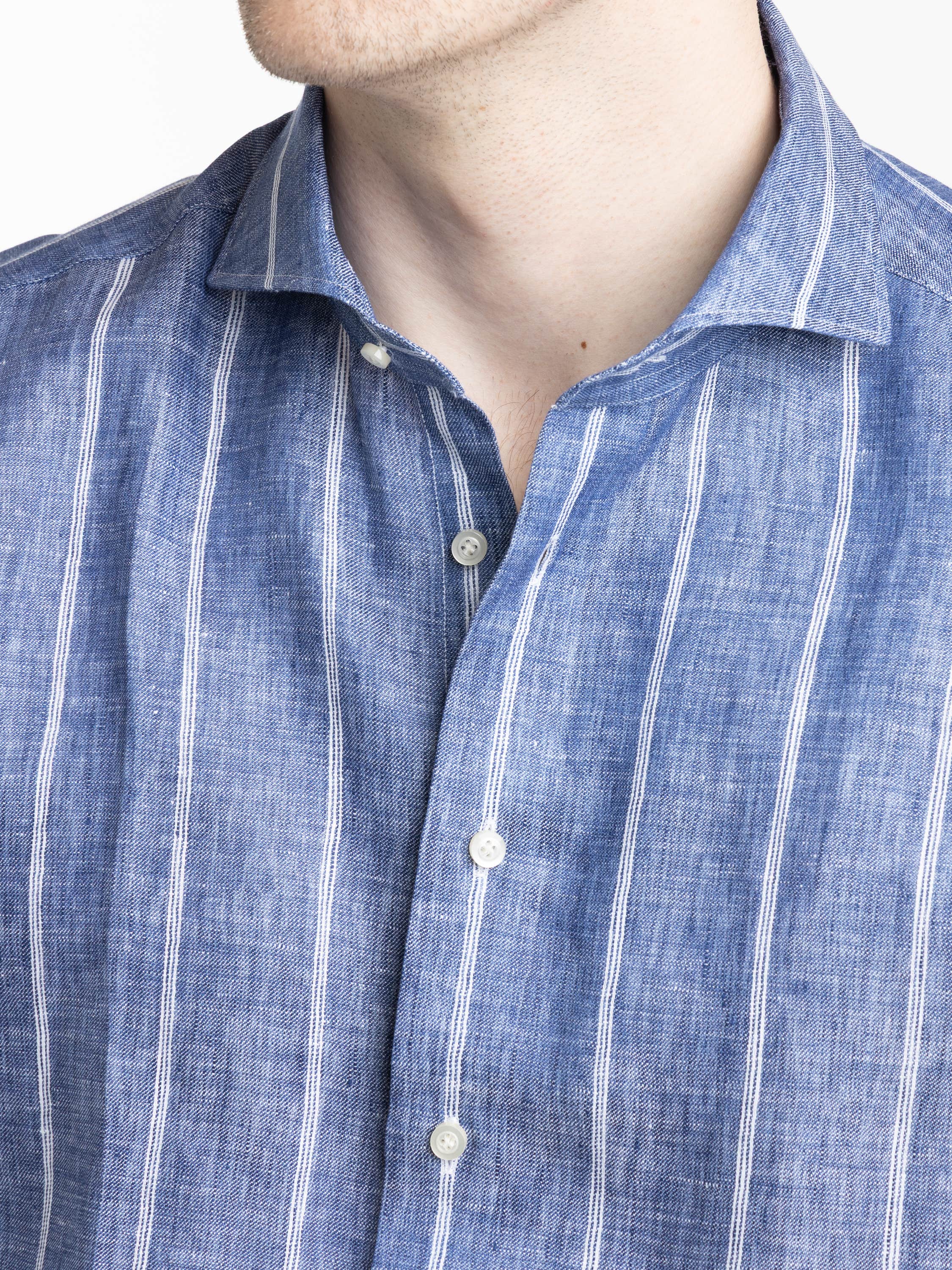 Blue Bold Striped 4-Flex Shirt