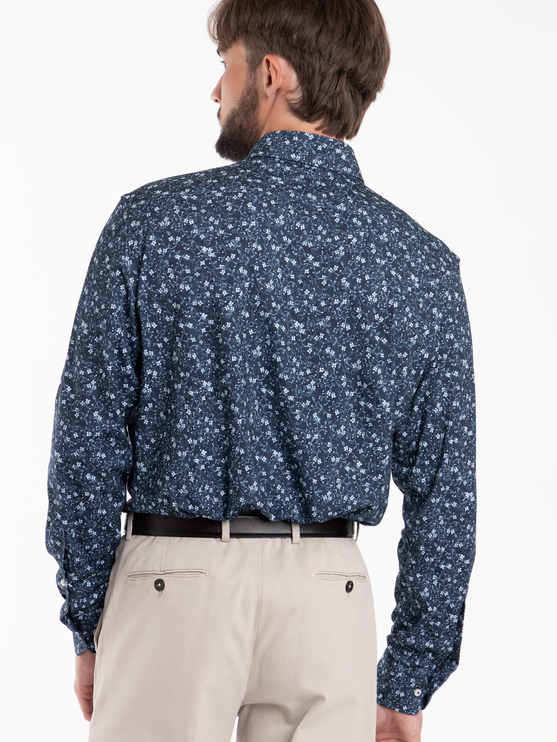 Blue Floral Modern Fit Dress Shirt