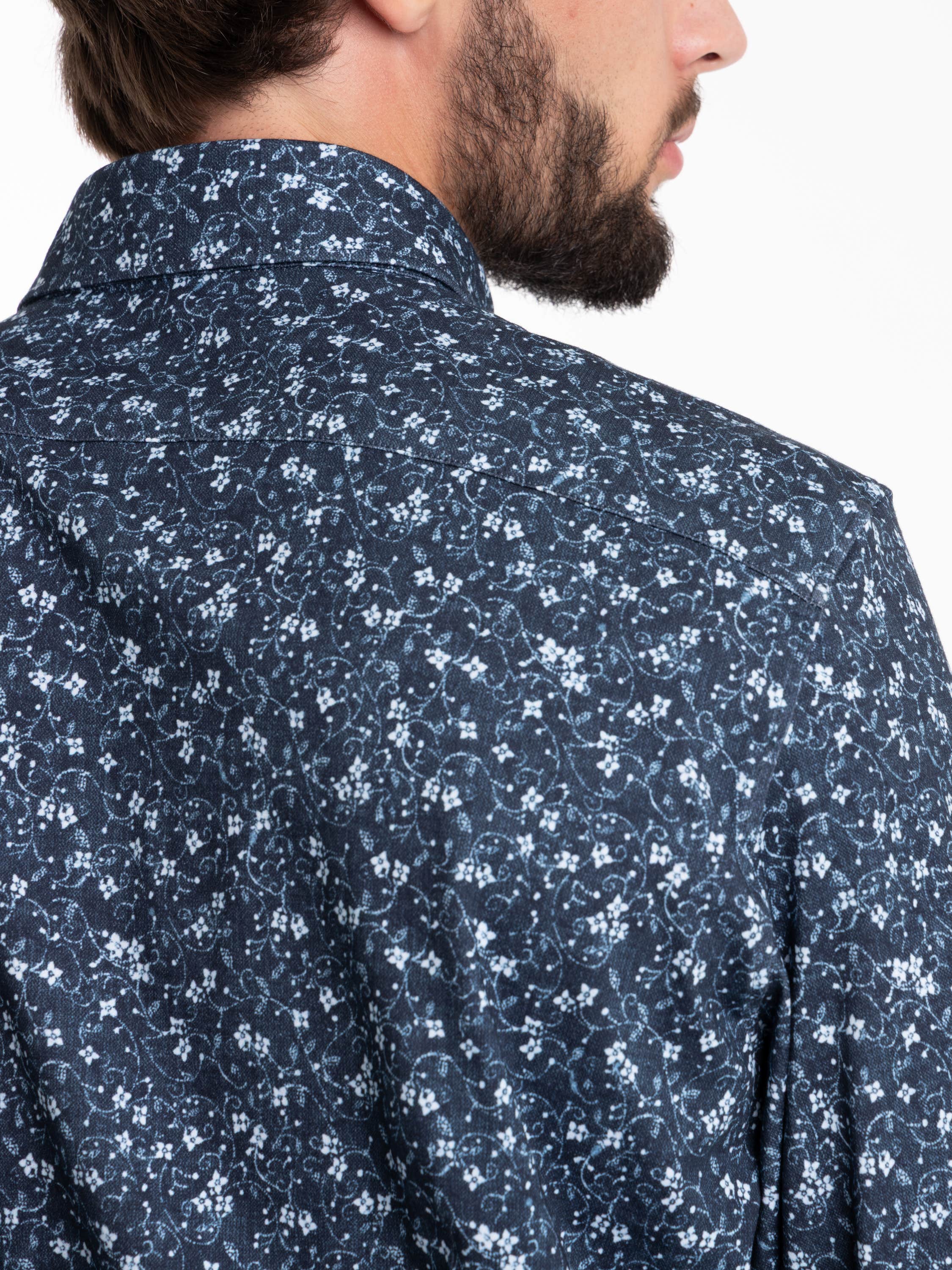 Blue Floral Modern Fit Dress Shirt