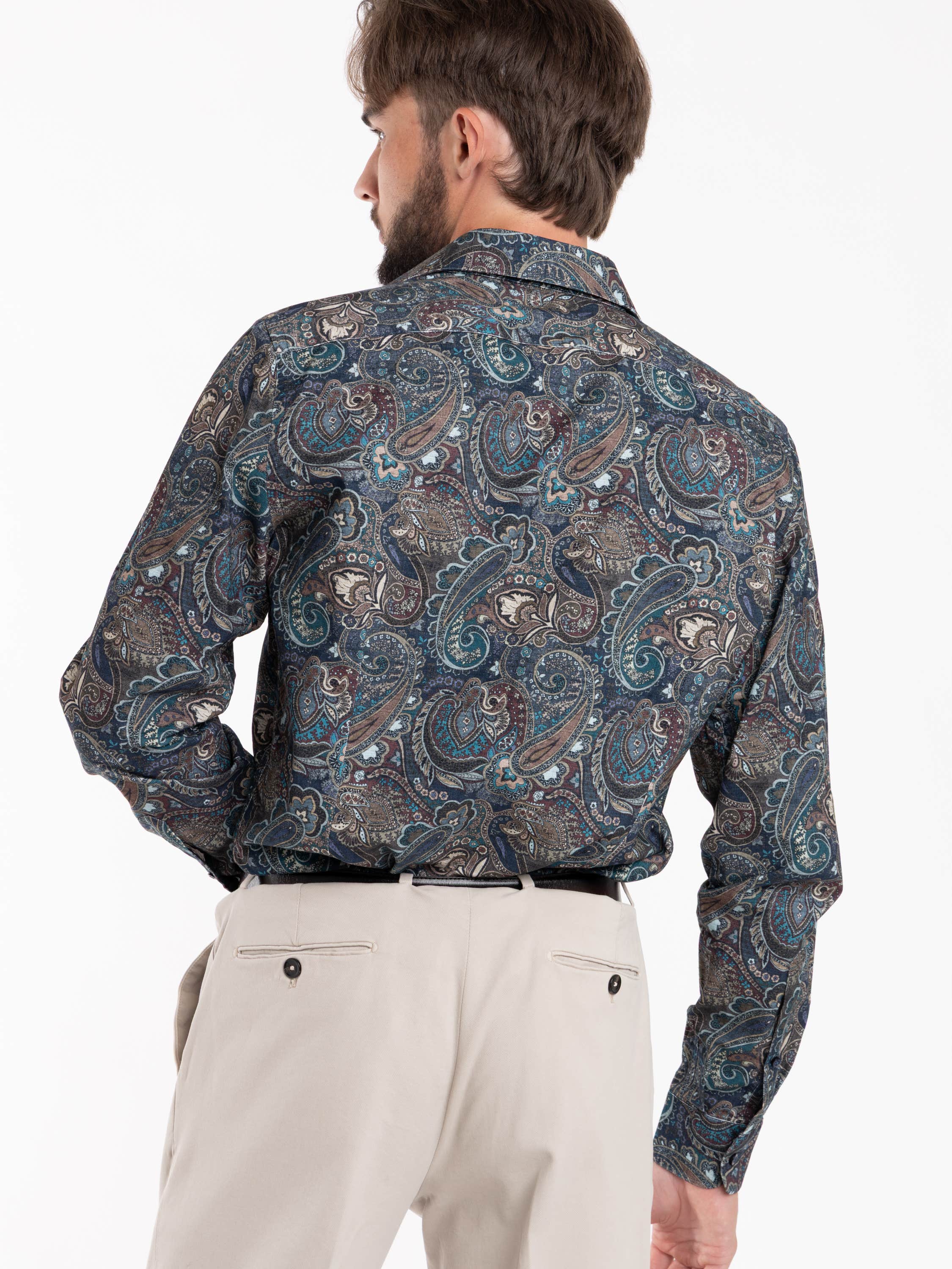 Blue Paisley Cotton Shirt