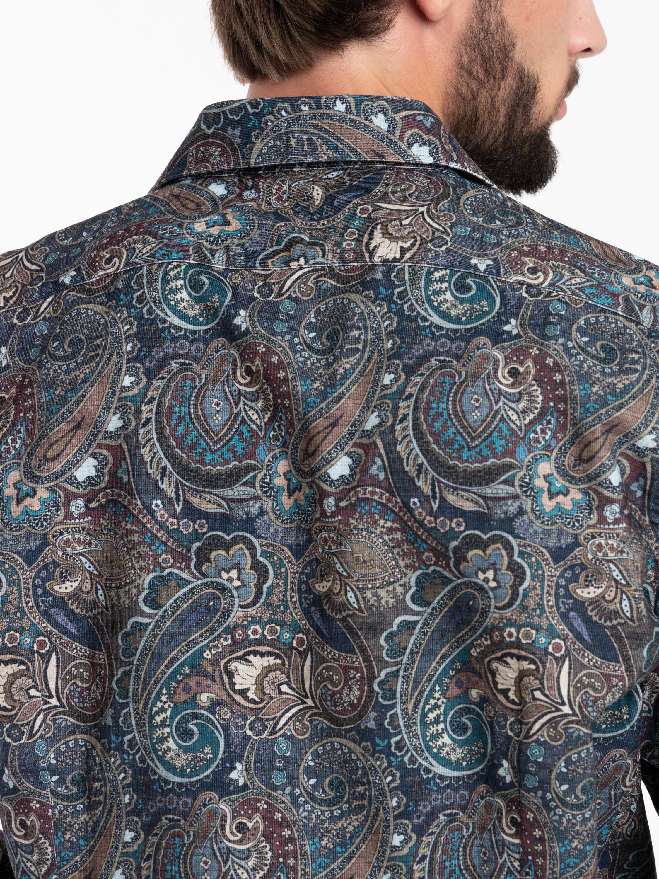 Blue Paisley Cotton Shirt