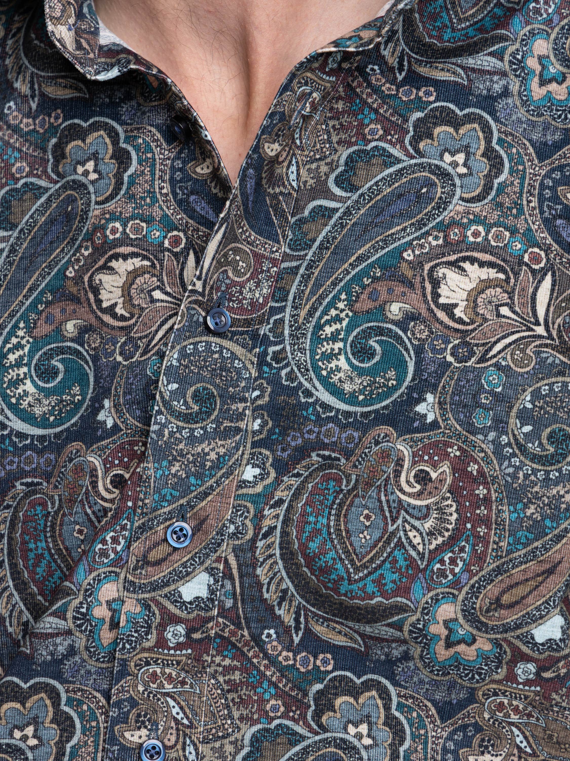 Blue Paisley Cotton Shirt