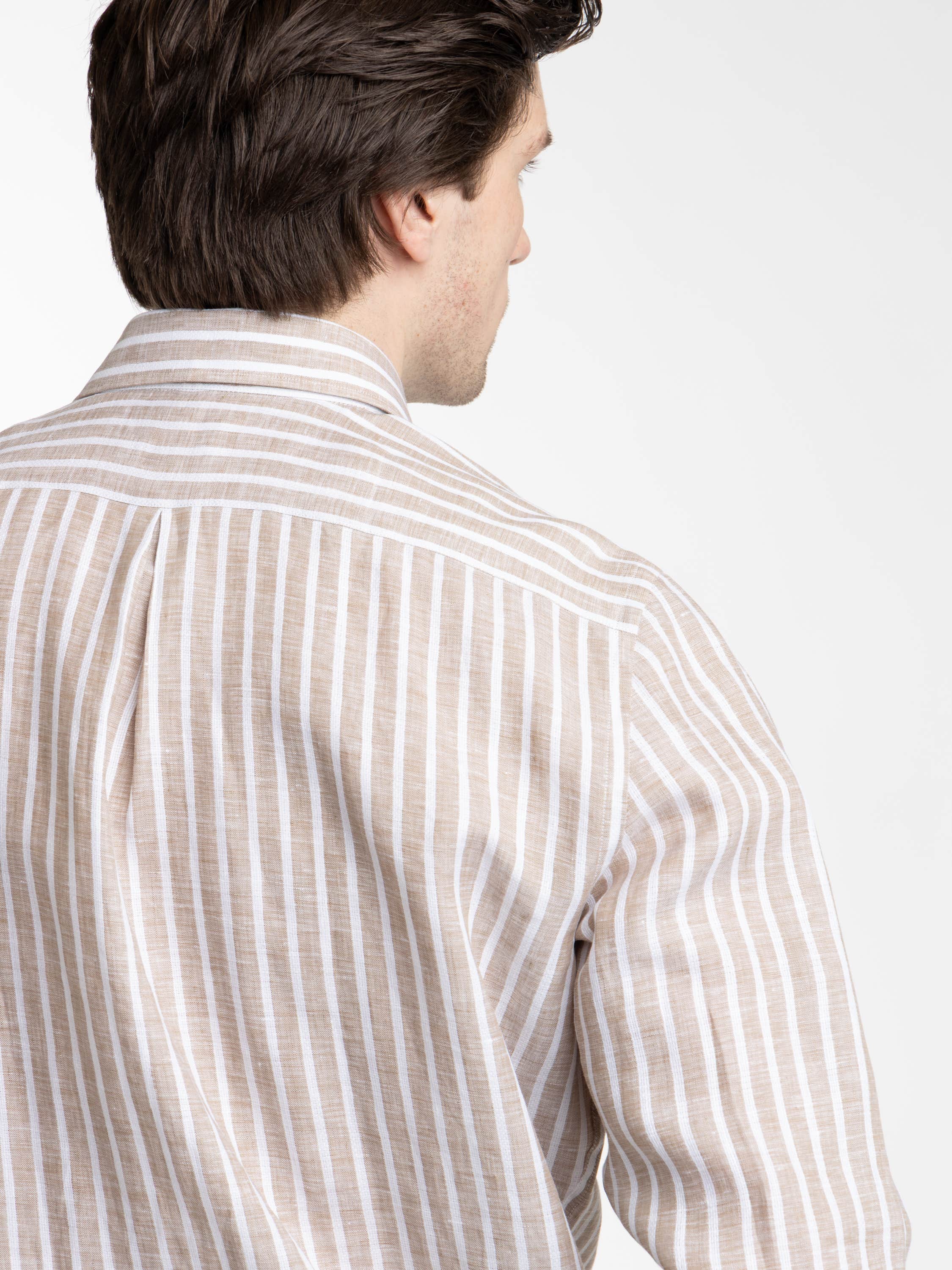 Brown Bold 4-Flex Striped Shirt