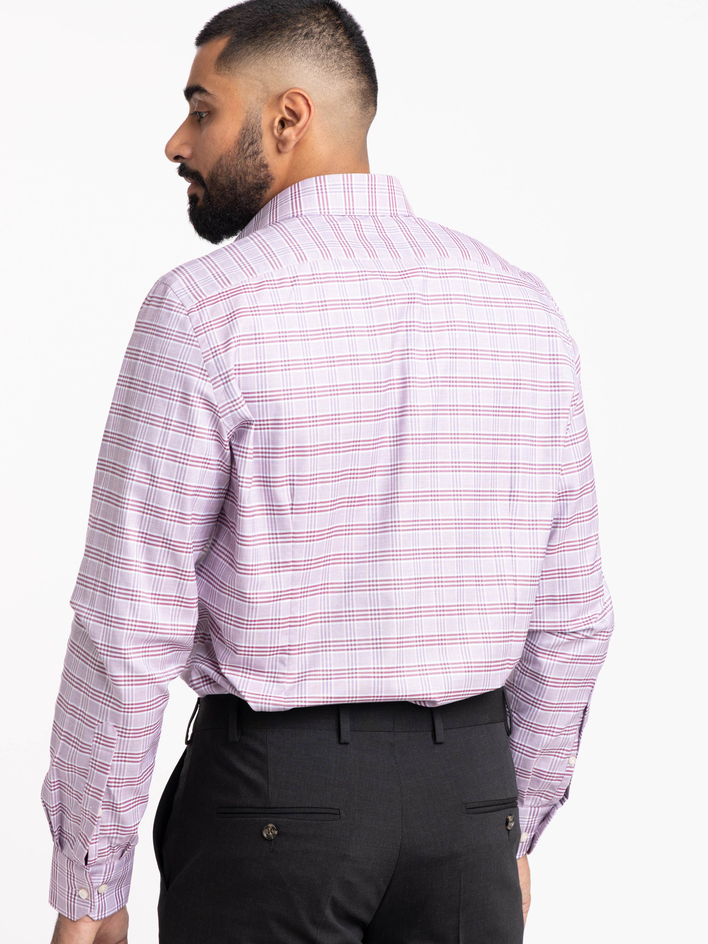 Burgundy Check Cotton Sport Shirt