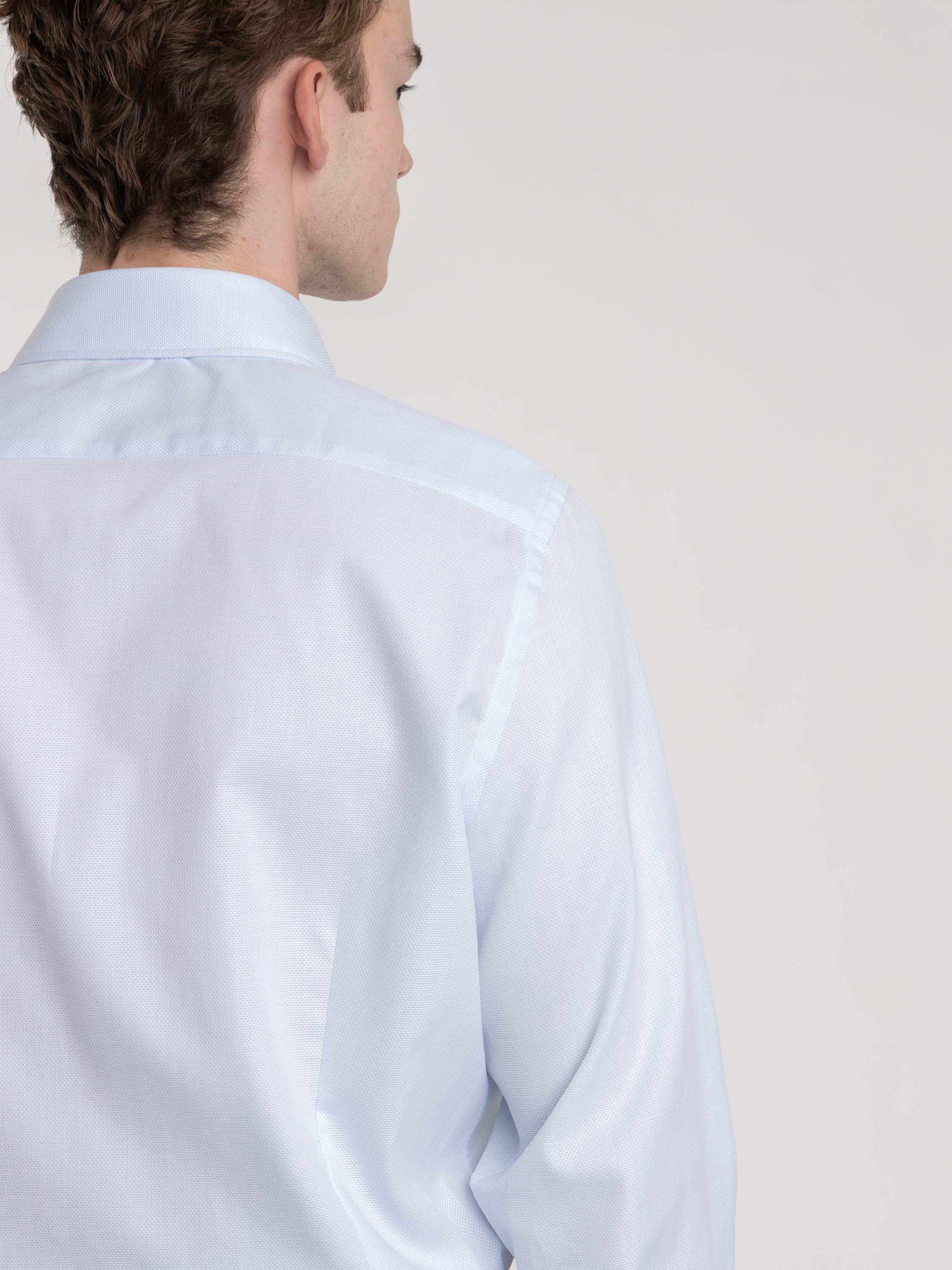 Light Blue Cotton Textured Dress Shirt