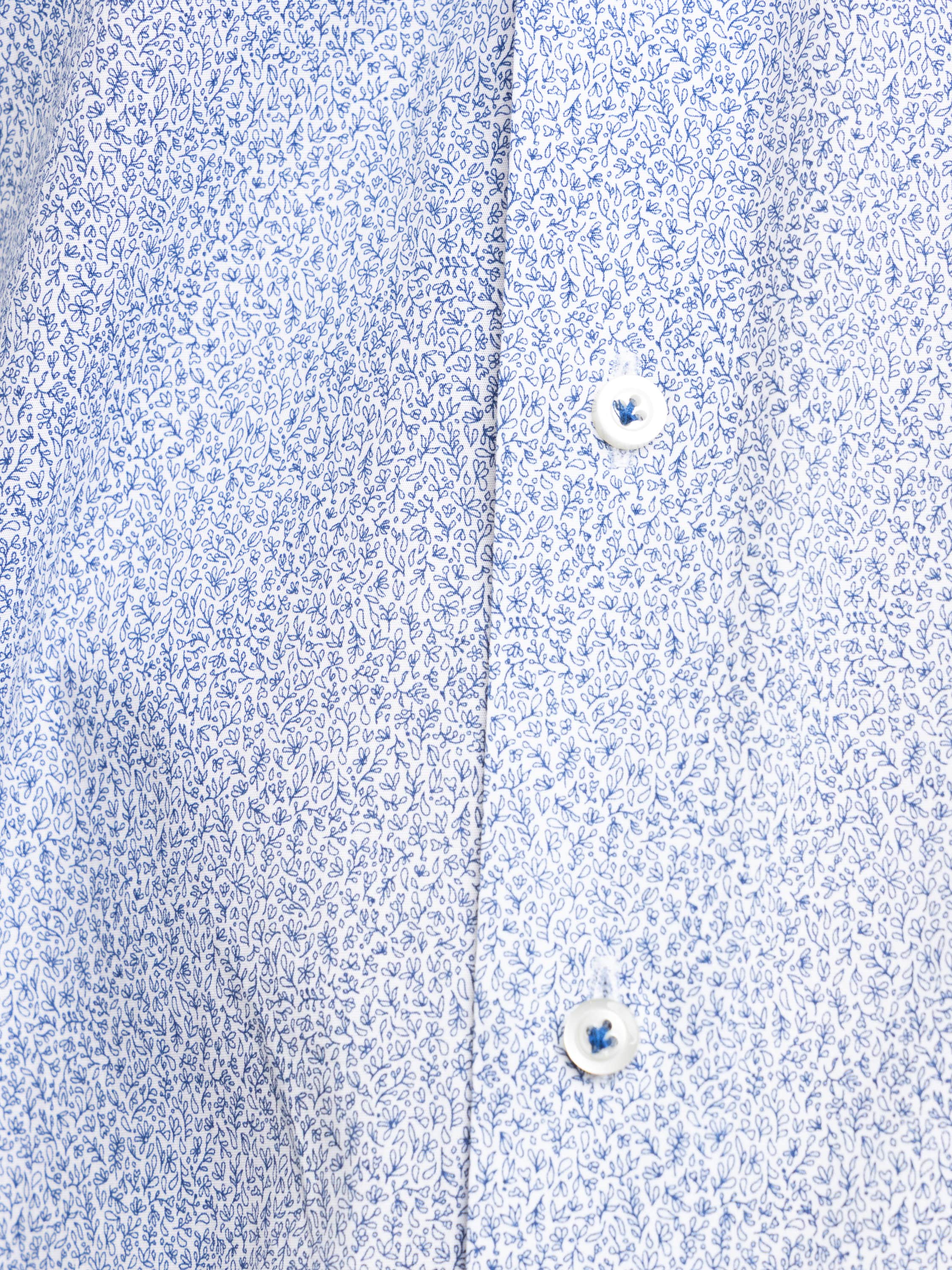 Light Blue Micro-Pattern Stretch Cotton Shirt
