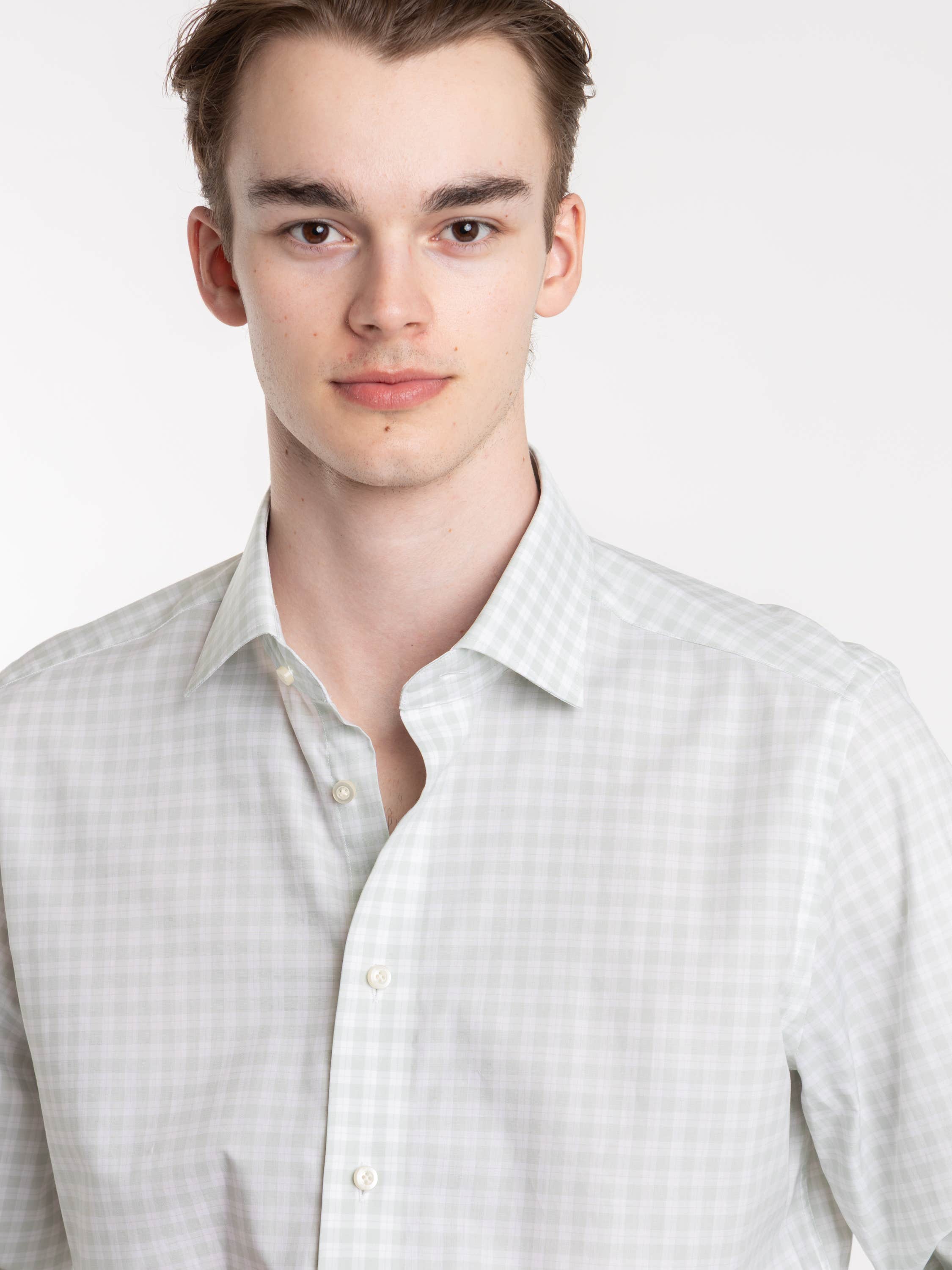 Mint Check Modern Fit Dress Shirt