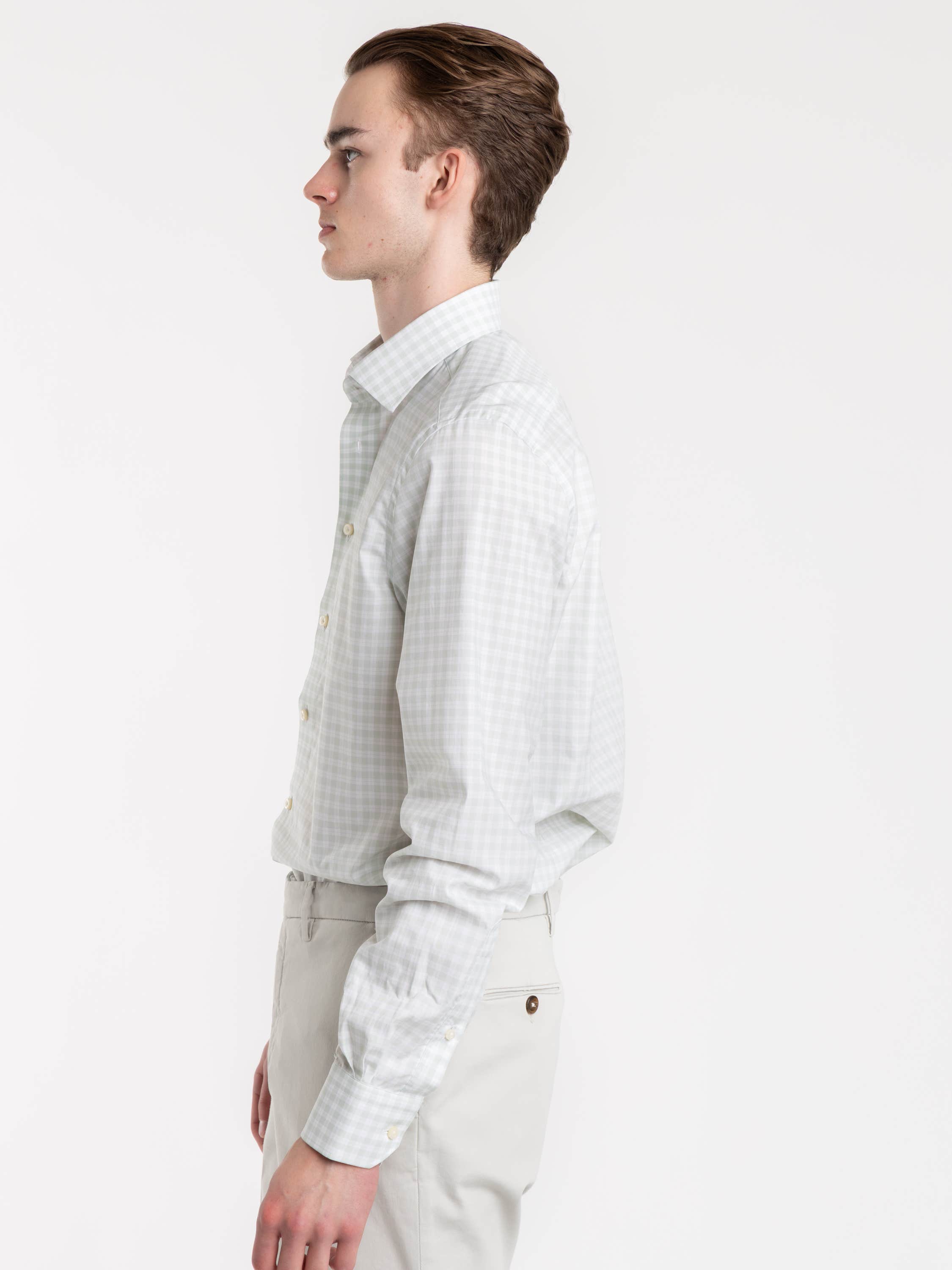 Mint Check Modern Fit Dress Shirt