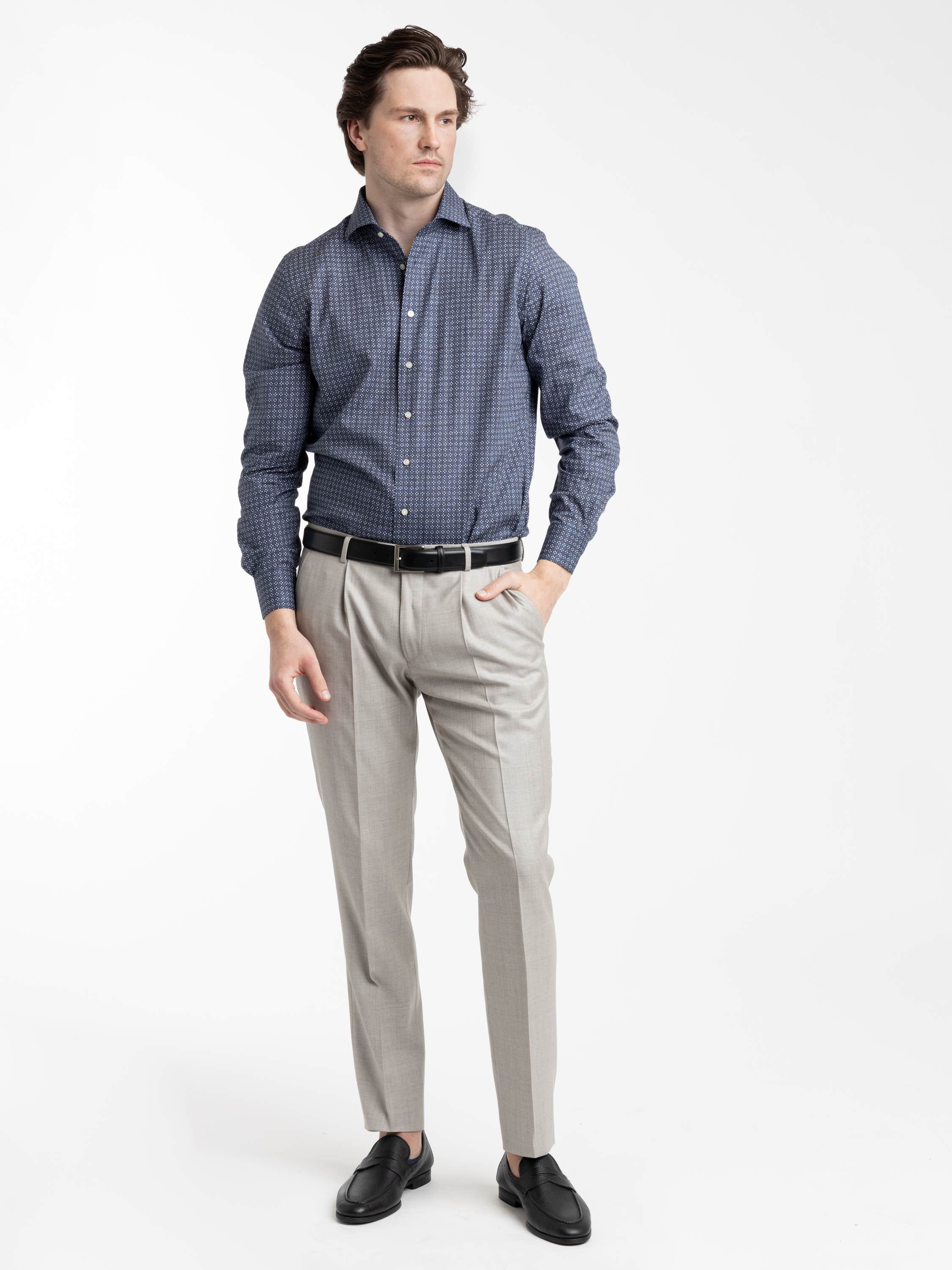 Navy Luxe Sartorial Dobby Dress Shirt