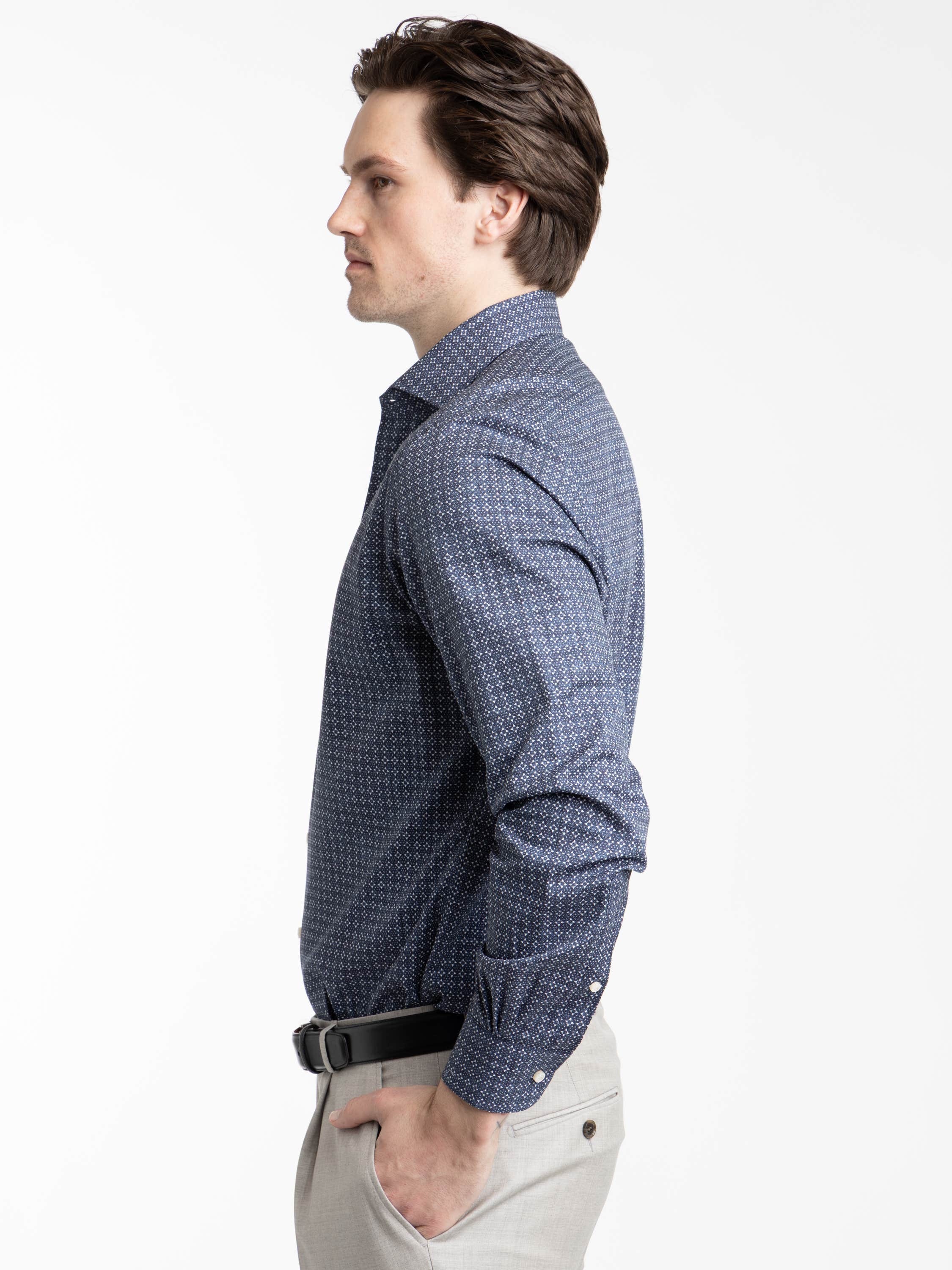 Navy Luxe Sartorial Dobby Dress Shirt