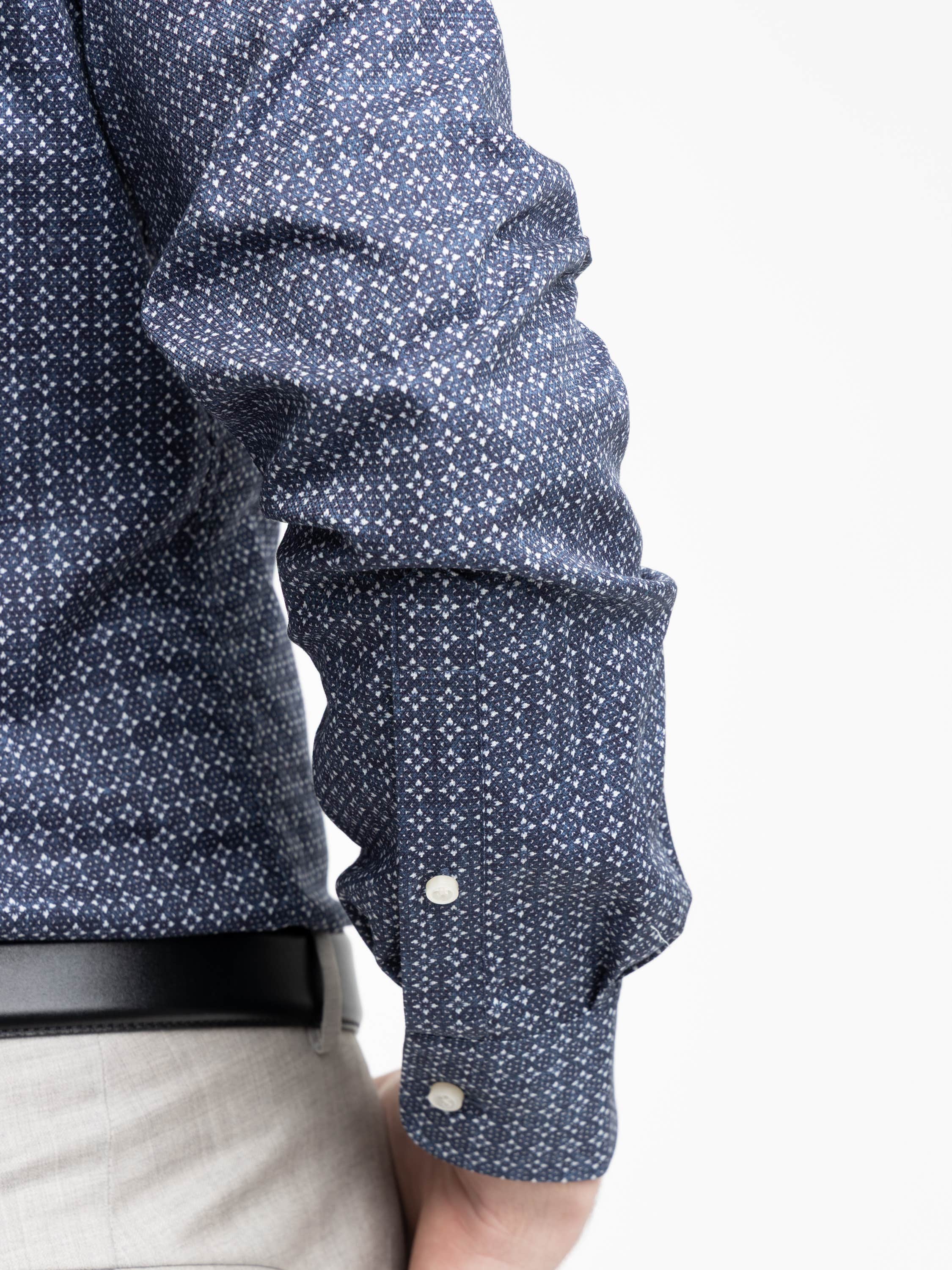 Navy Luxe Sartorial Dobby Dress Shirt