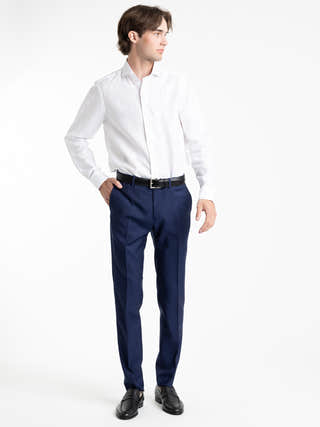 Emanuel Berg White Sport Collar Cotton Shirt