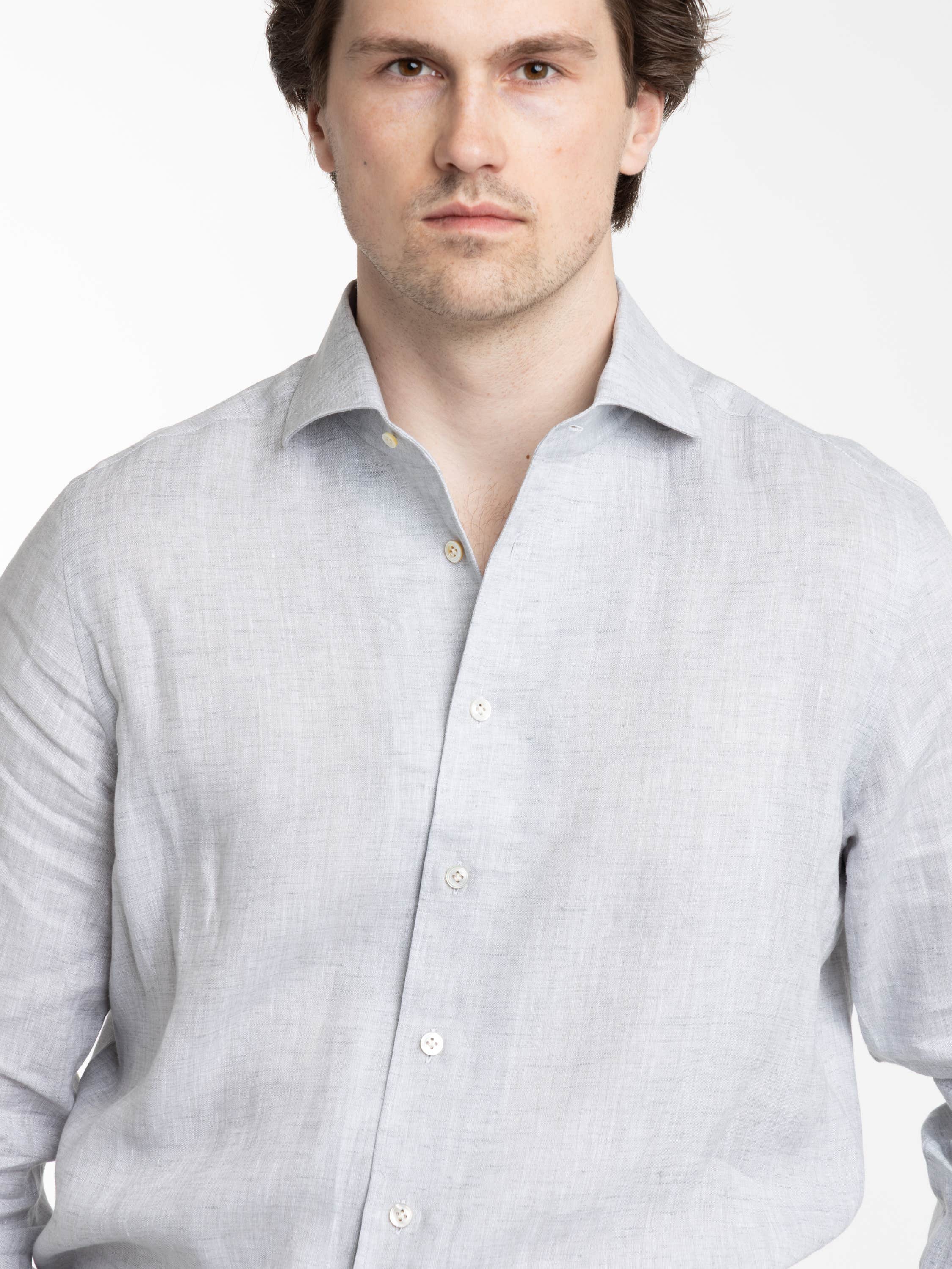 Grey Premium Linen Dress Shirt