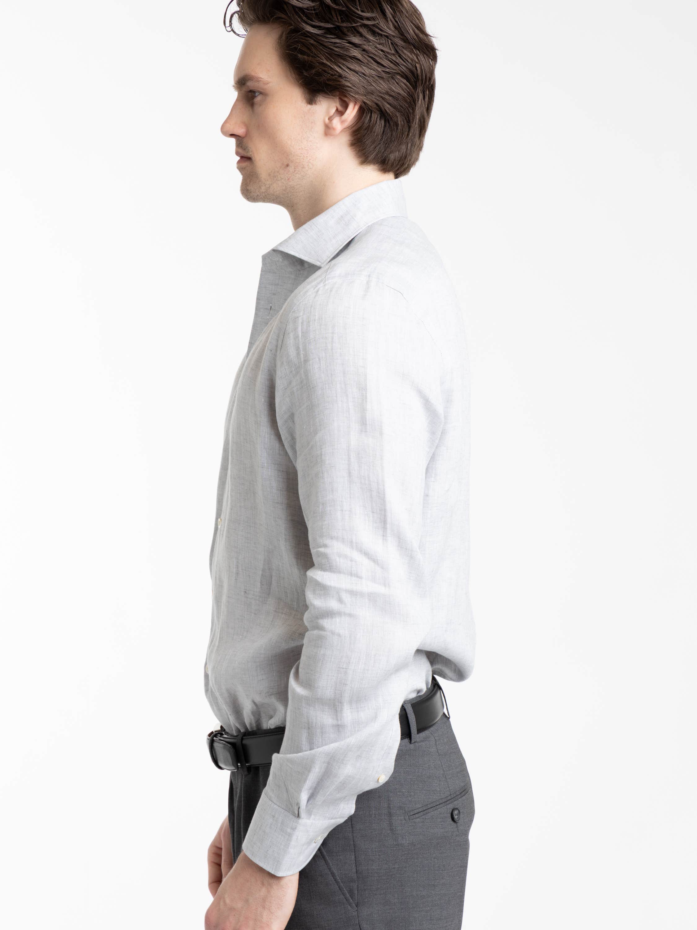 Grey Premium Linen Dress Shirt