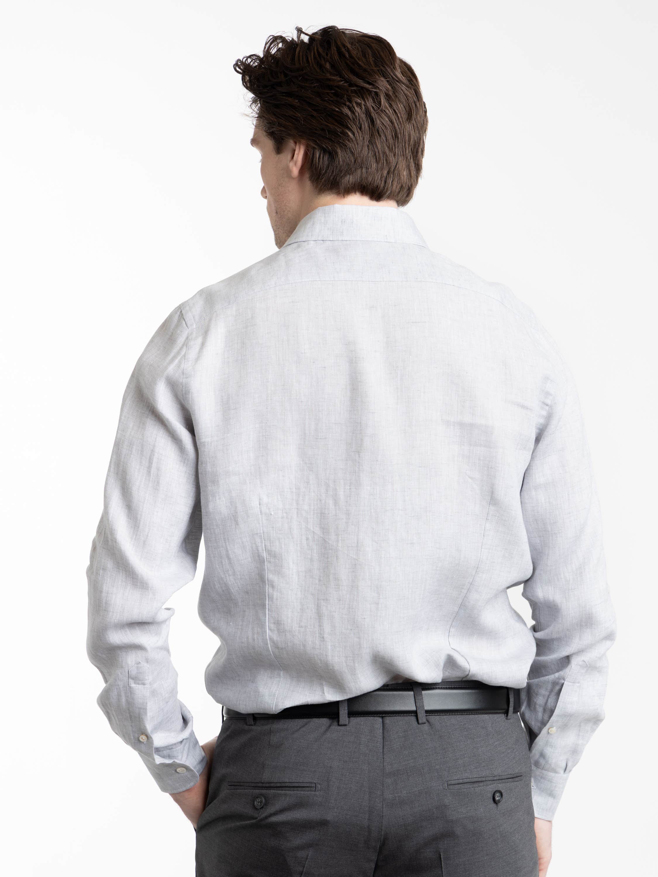 Grey Premium Linen Dress Shirt