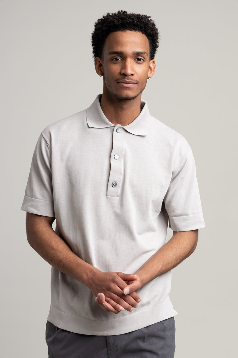 Light Grey Knit Polo – The Helm Clothing