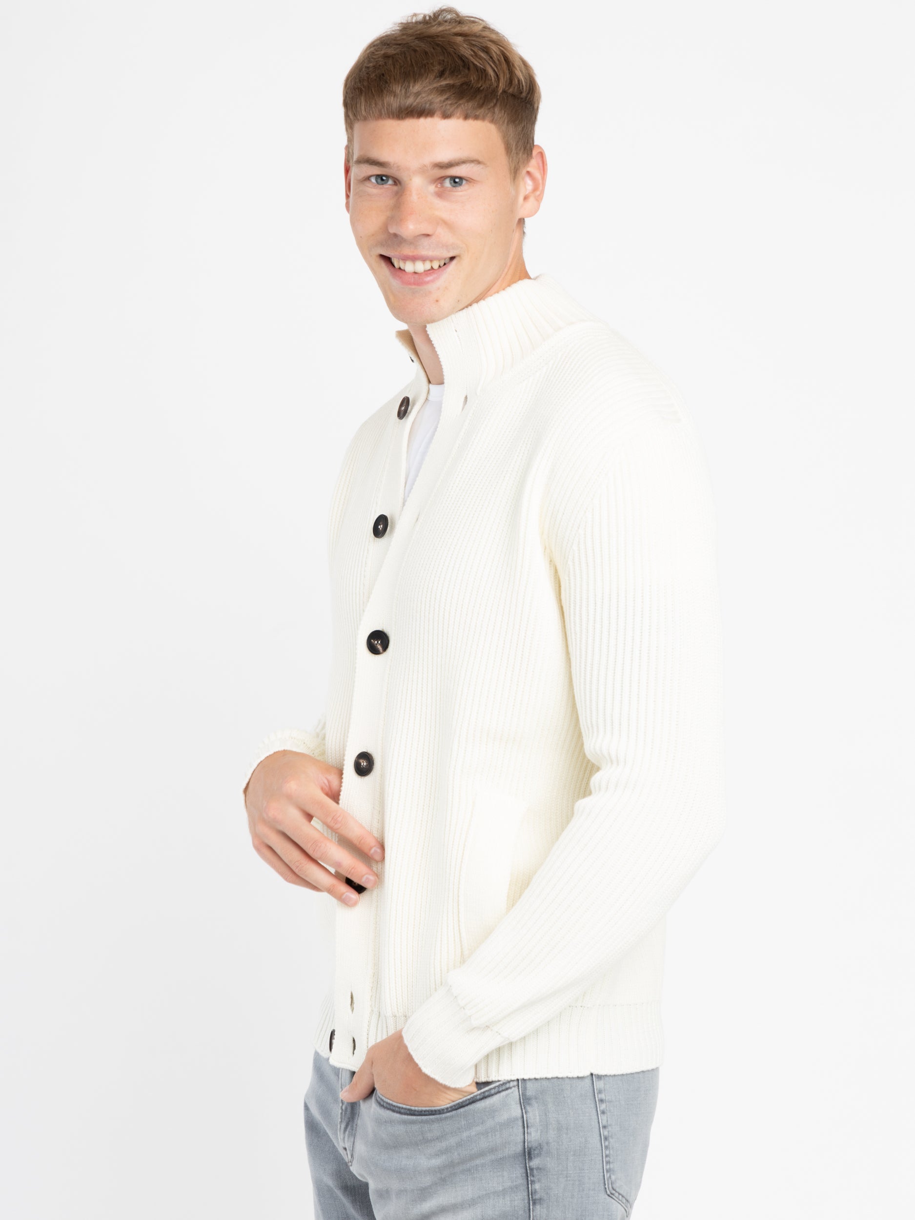 White on sale ribbed cardigan