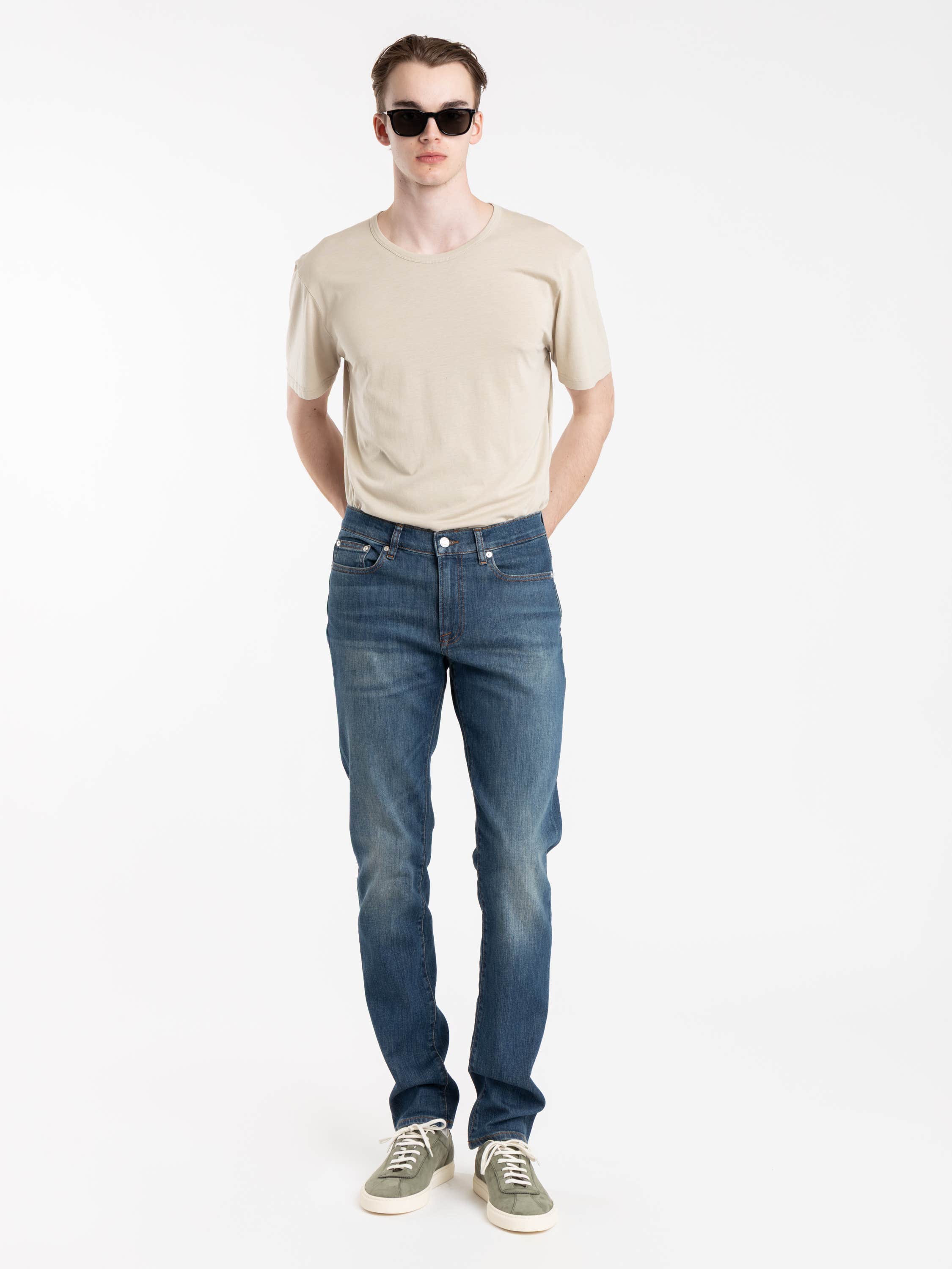 Belfort Blue L'Homme Slim Brushed Twill Jeans