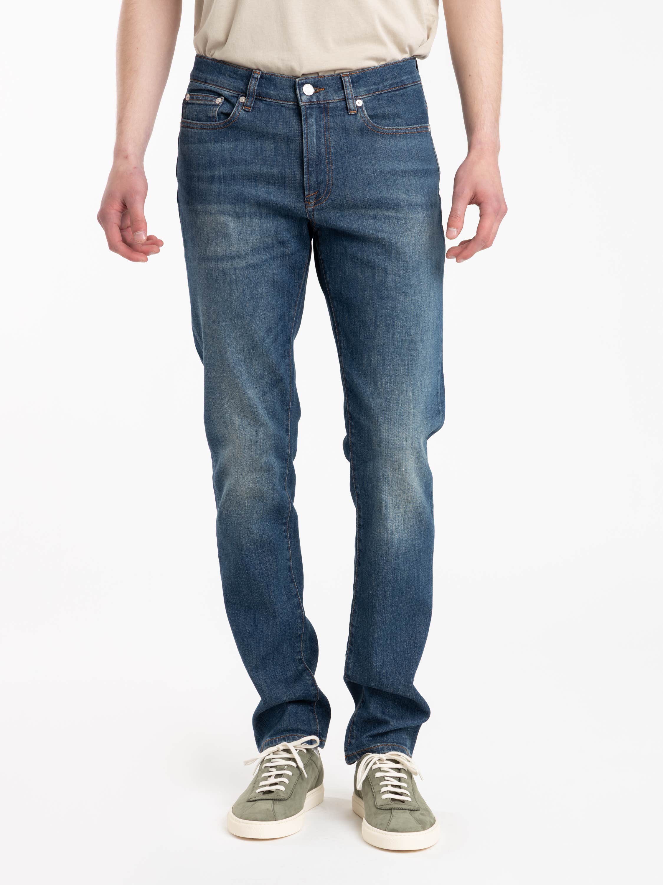 Belfort Blue L'Homme Slim Brushed Twill Jeans