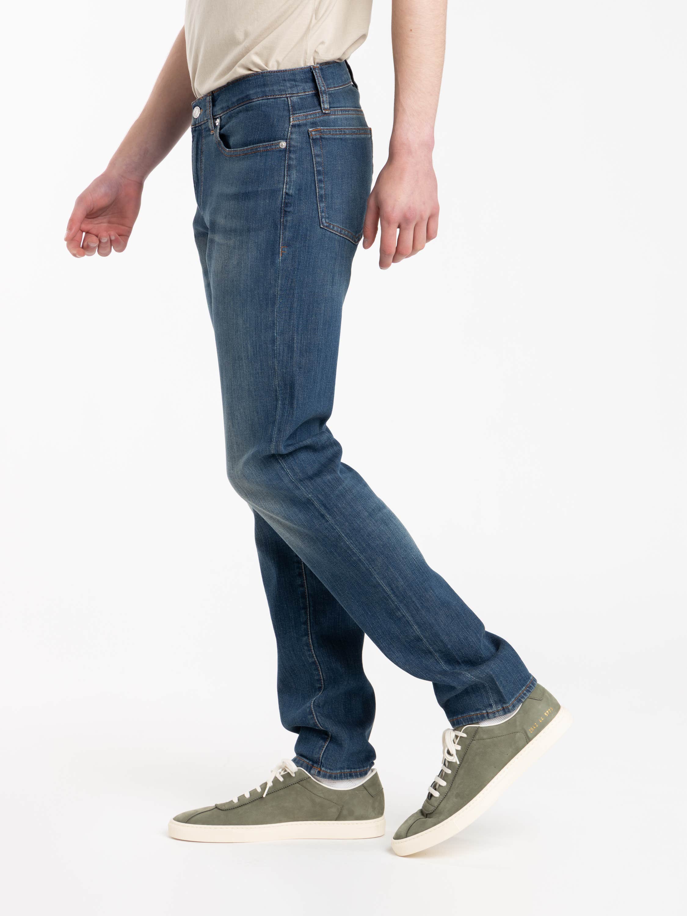 Belfort Blue L'Homme Slim Brushed Twill Jeans
