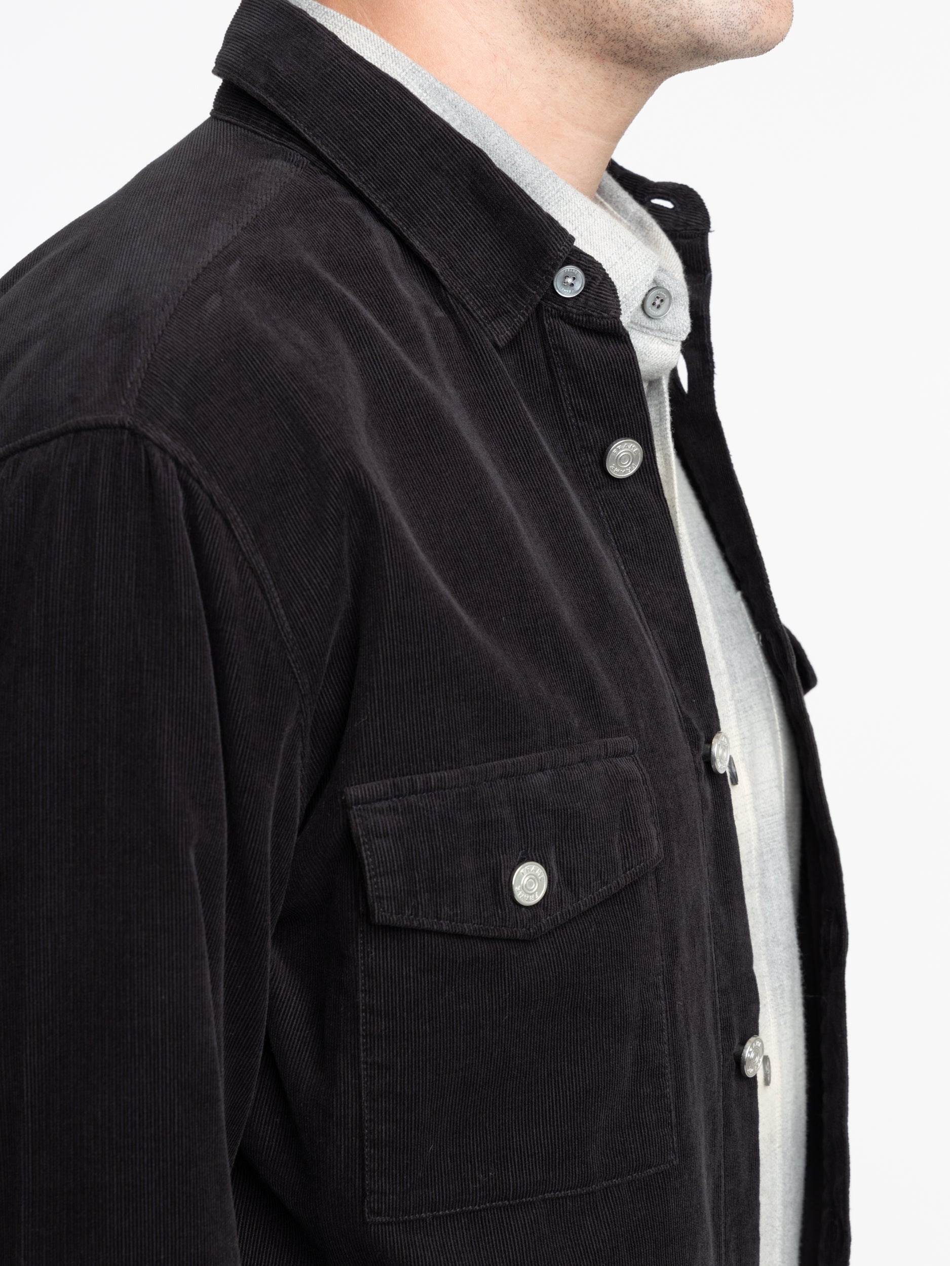 Black Micro Corduroy Overshirt – The Helm Clothing