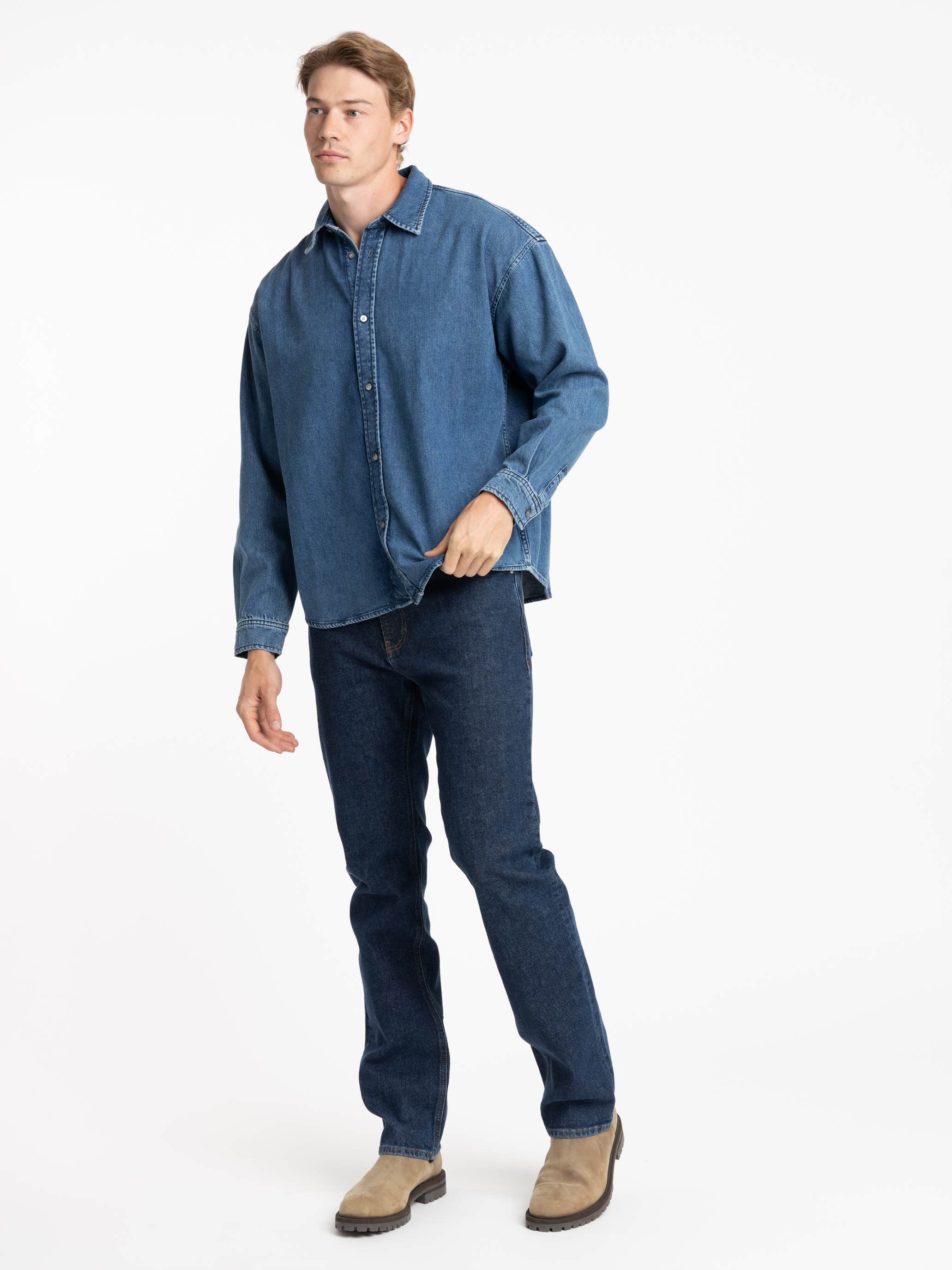 Button Down Relaxed Denim Shirt