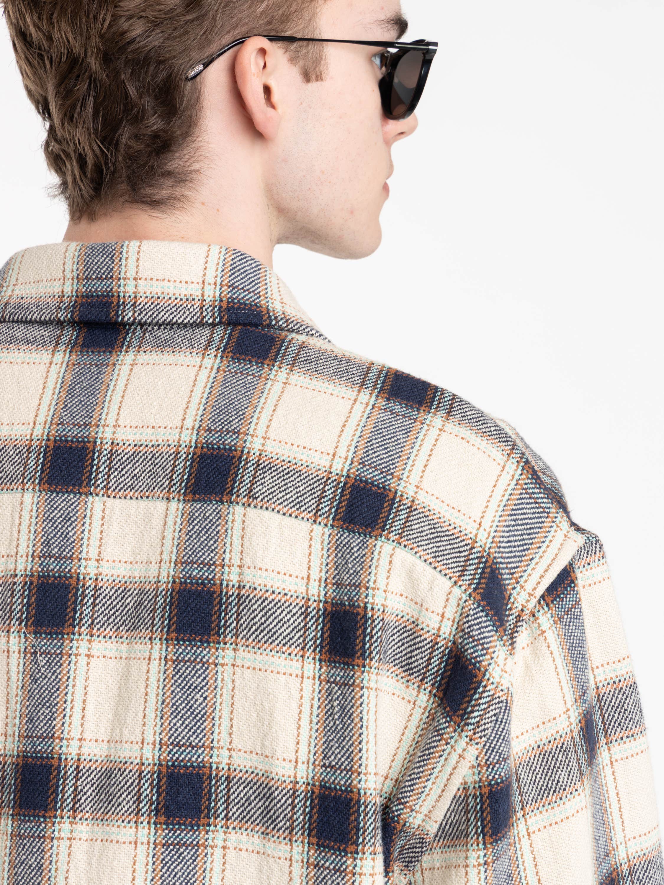Cream Plaid Overshirt