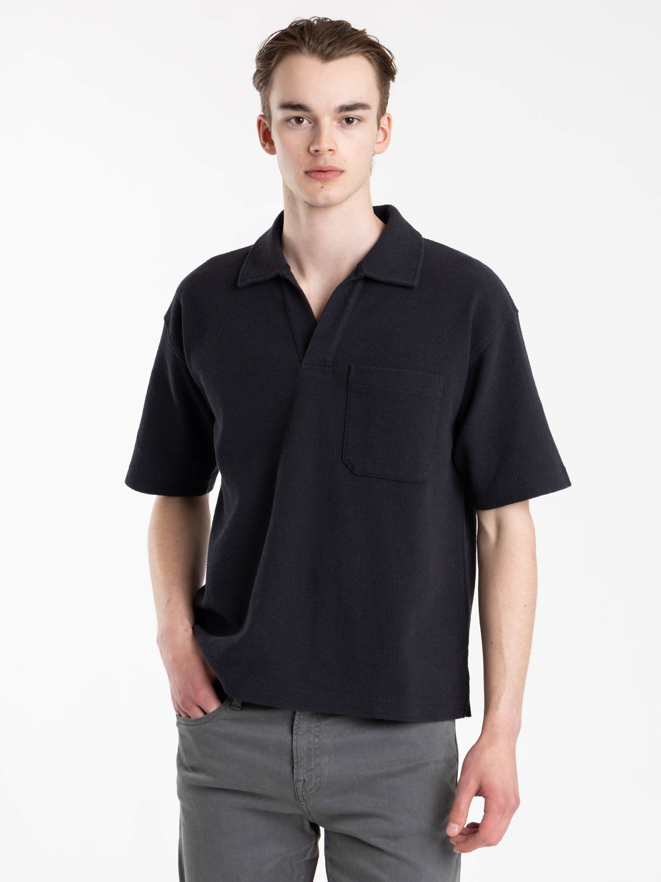Dark Navy Textured Polo