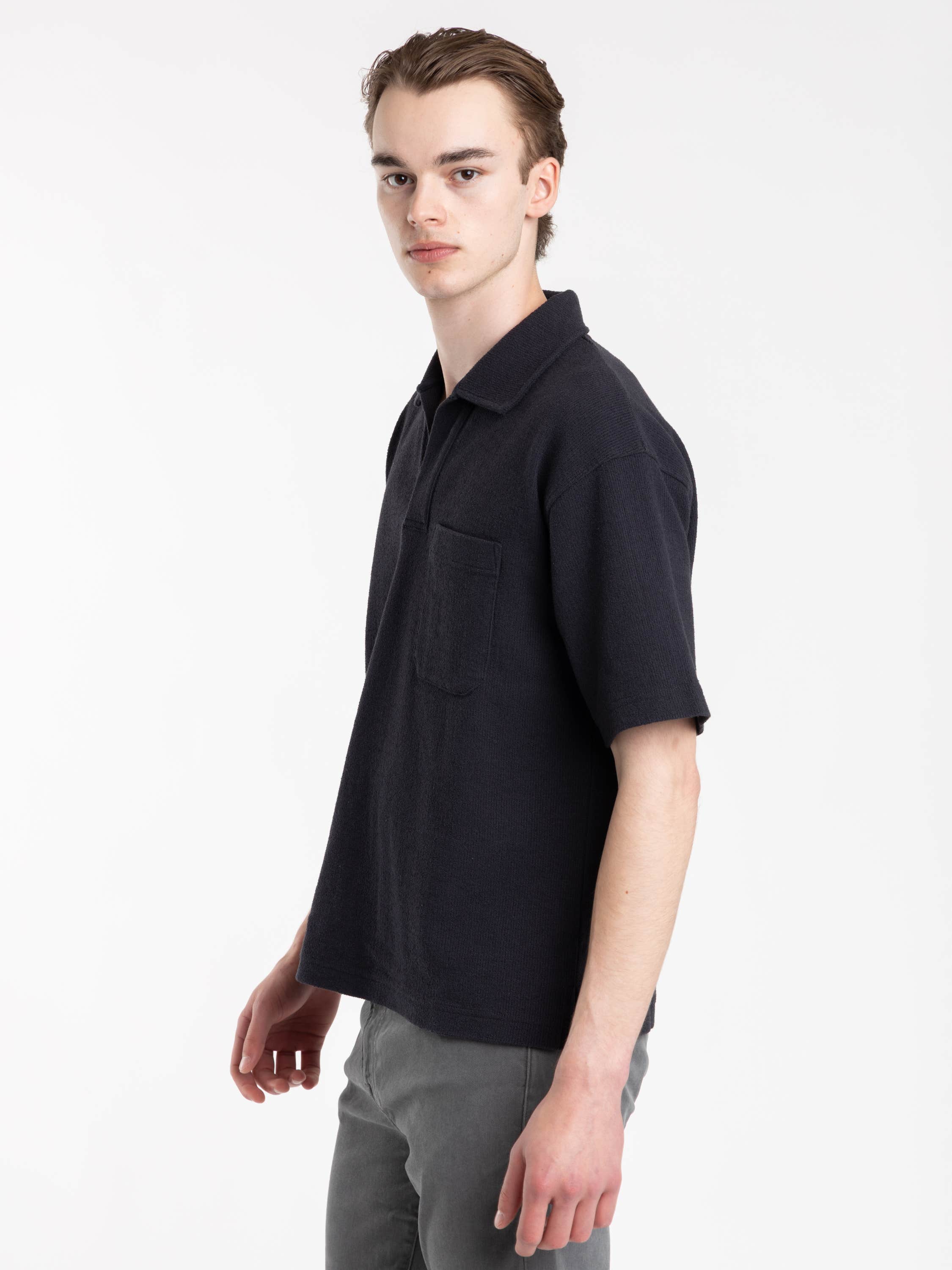 Dark Navy Textured Polo