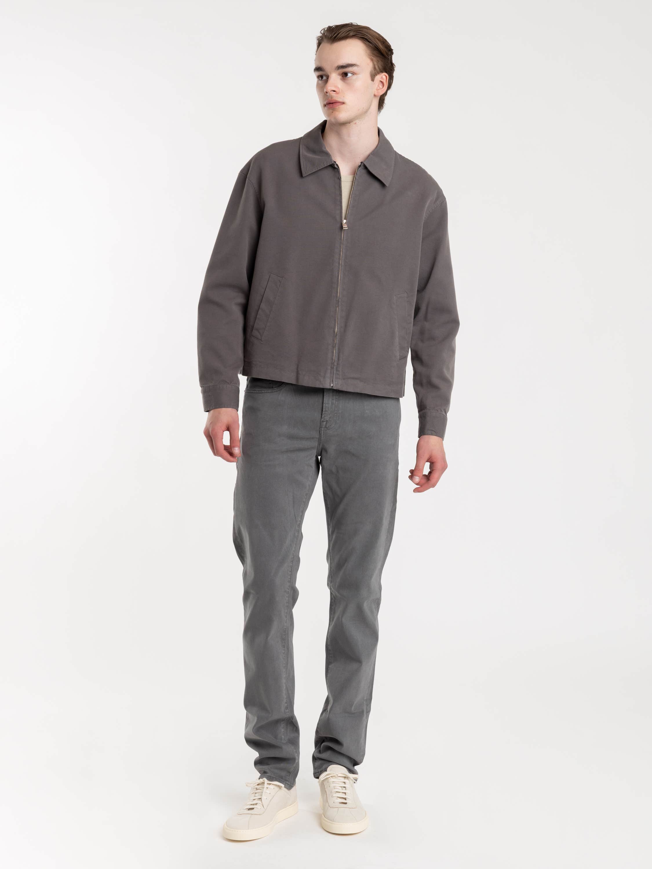 Grey Double Face Wool Trucker Jacket