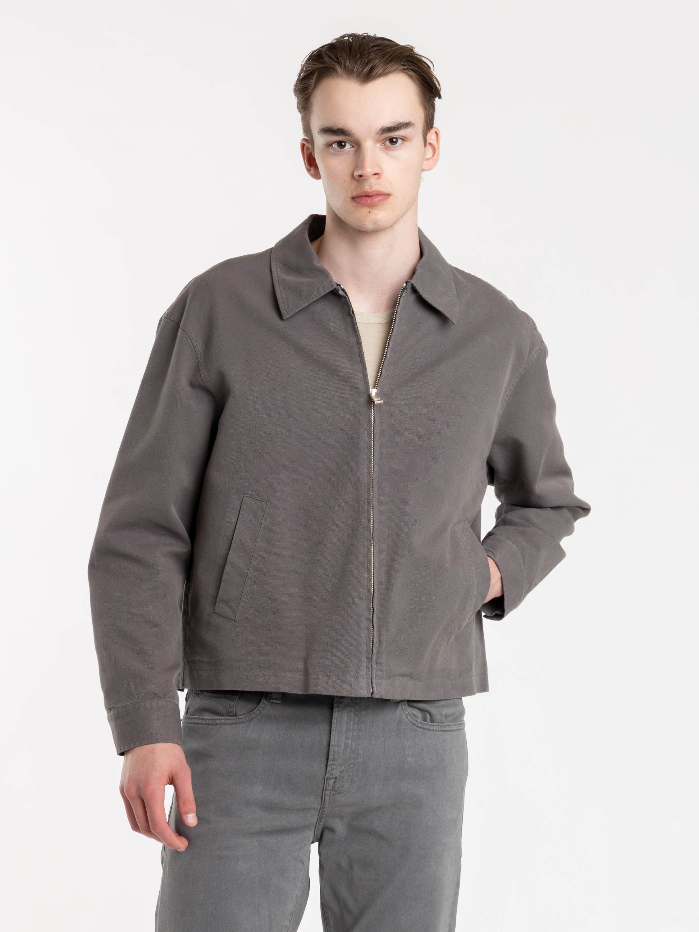 Grey Double Face Wool Trucker Jacket