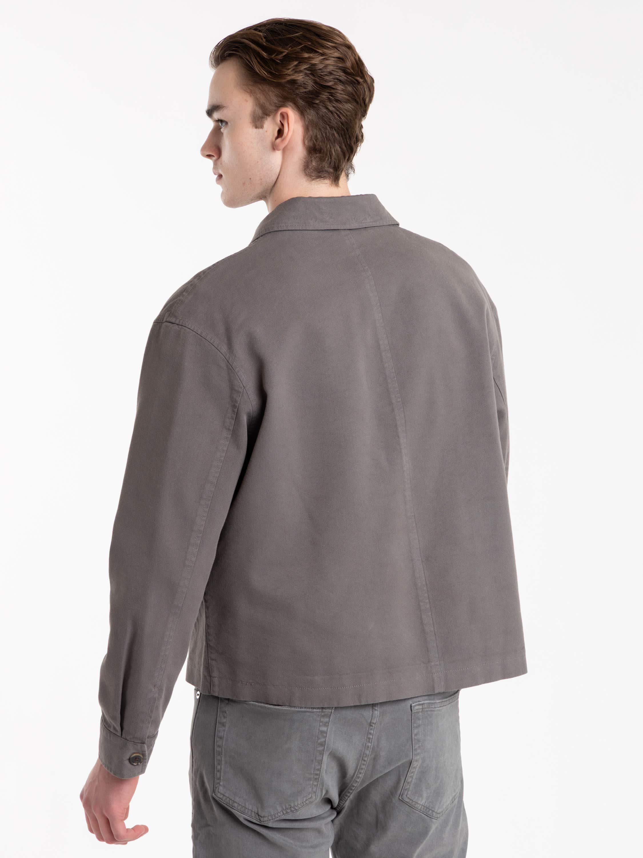 Grey Double Face Wool Trucker Jacket