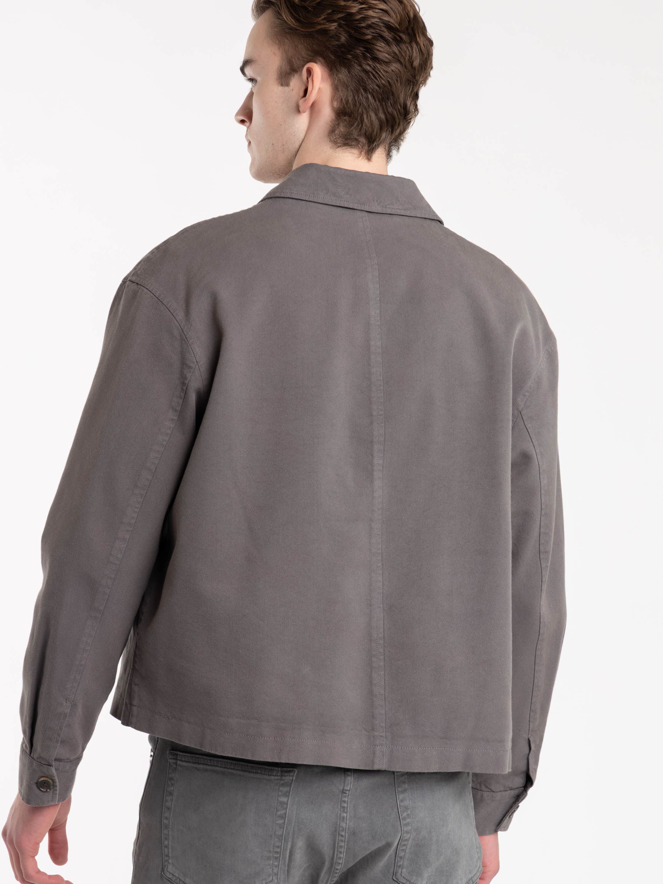 Grey Double Face Wool Trucker Jacket