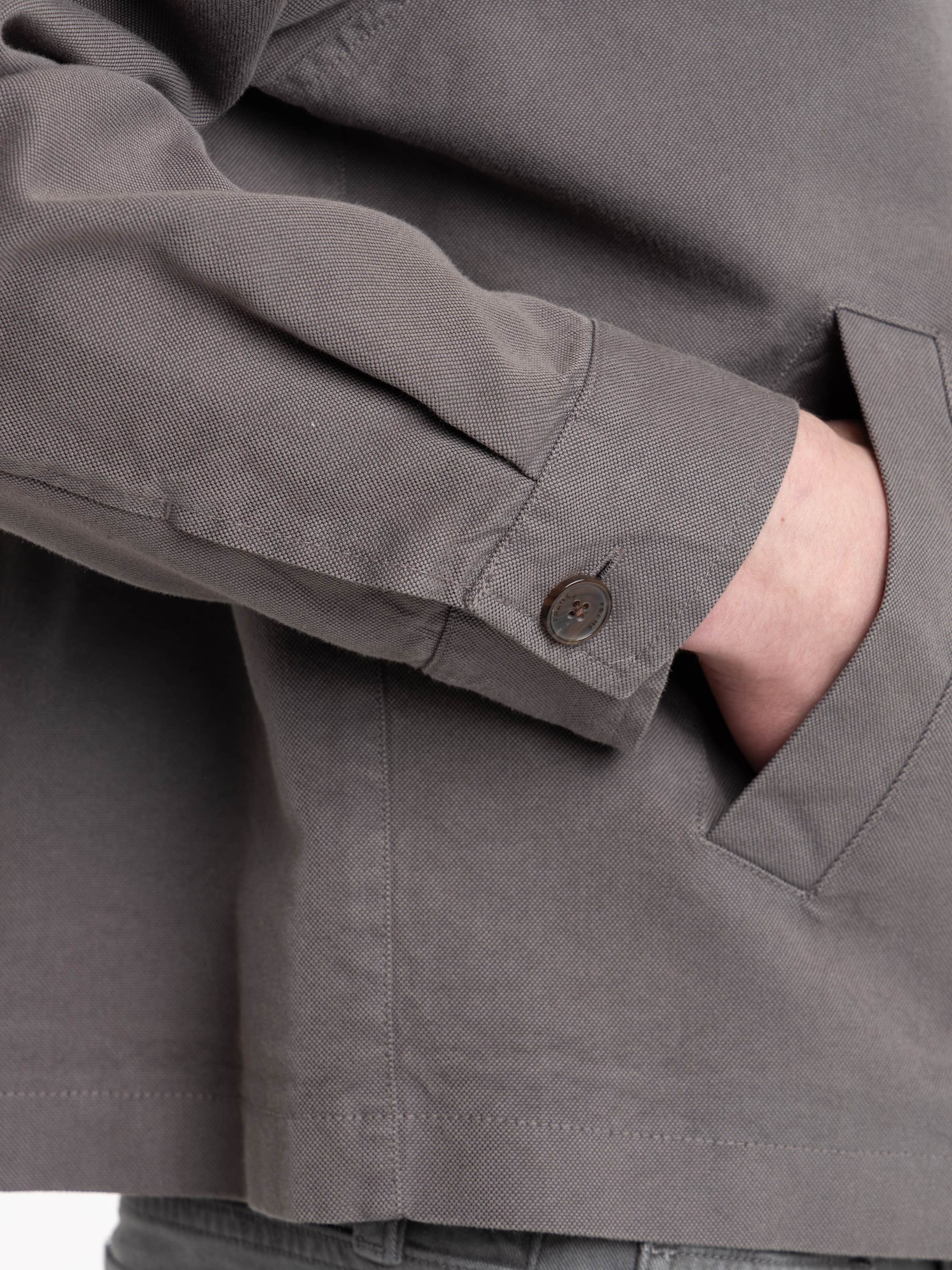 Grey Double Face Wool Trucker Jacket