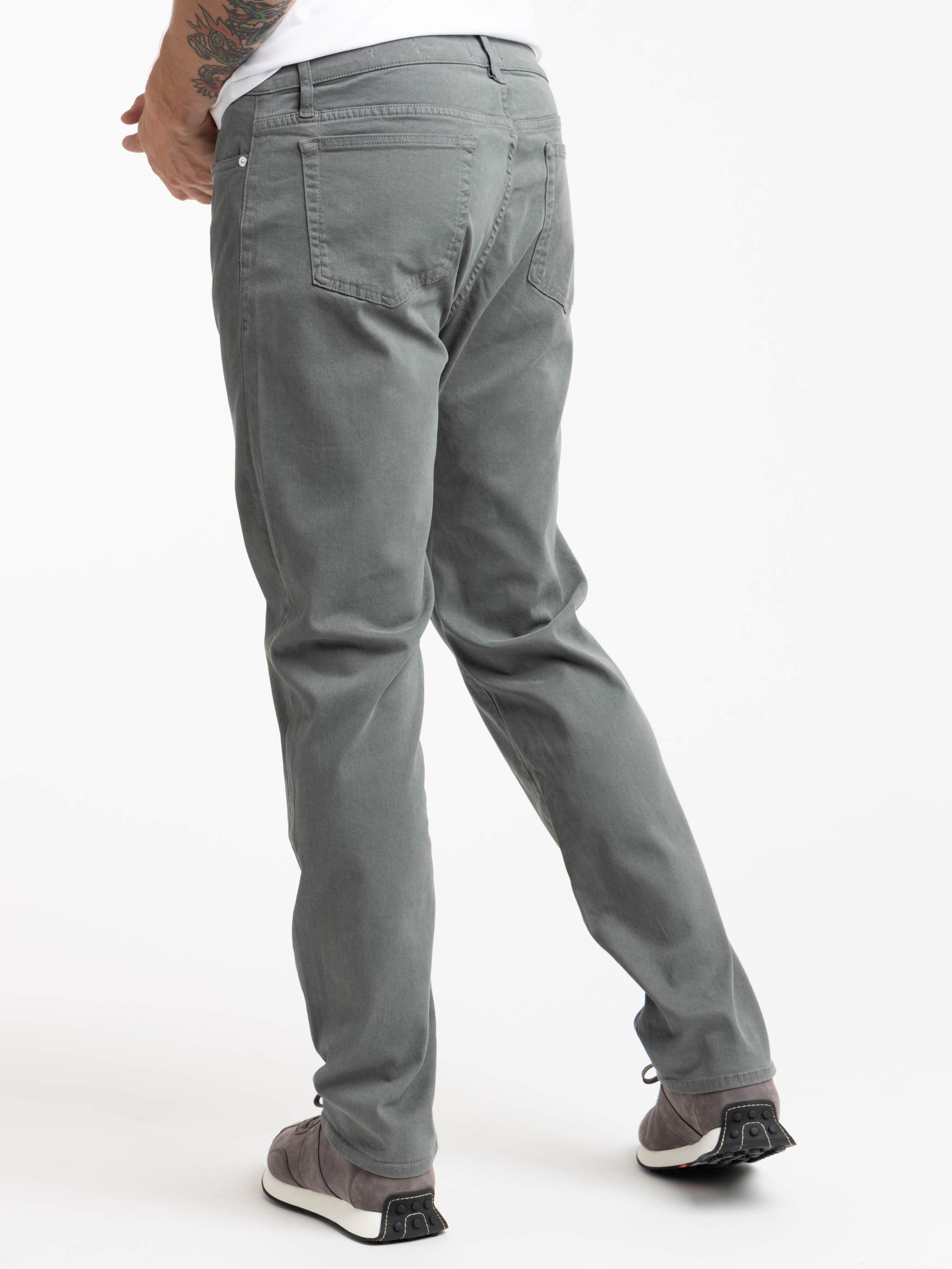 L'Homme Grey Slim Jean in Old Blue
