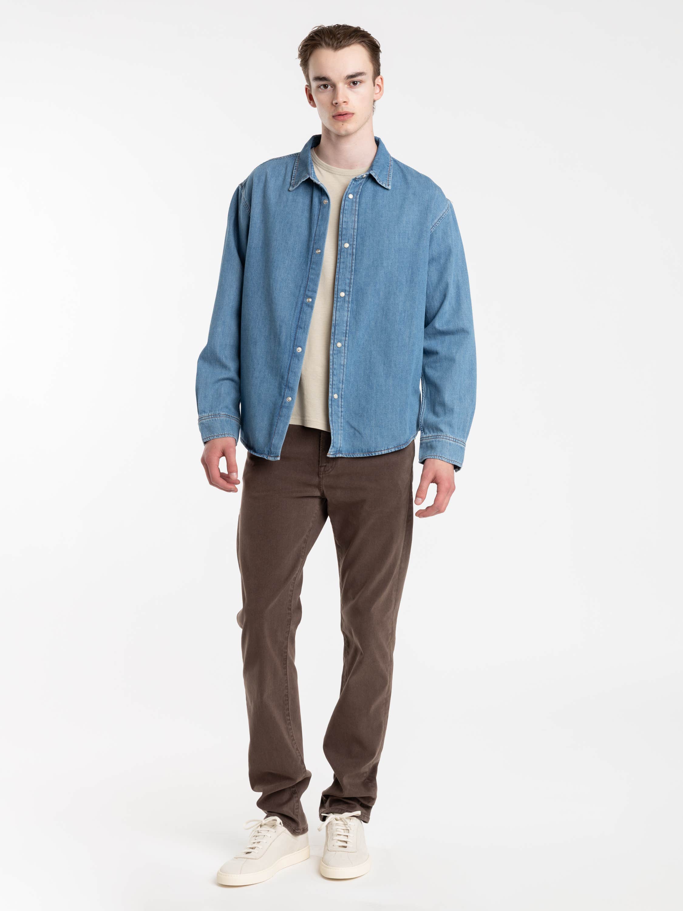 Mocha L'Homme Slim Brushed Twill