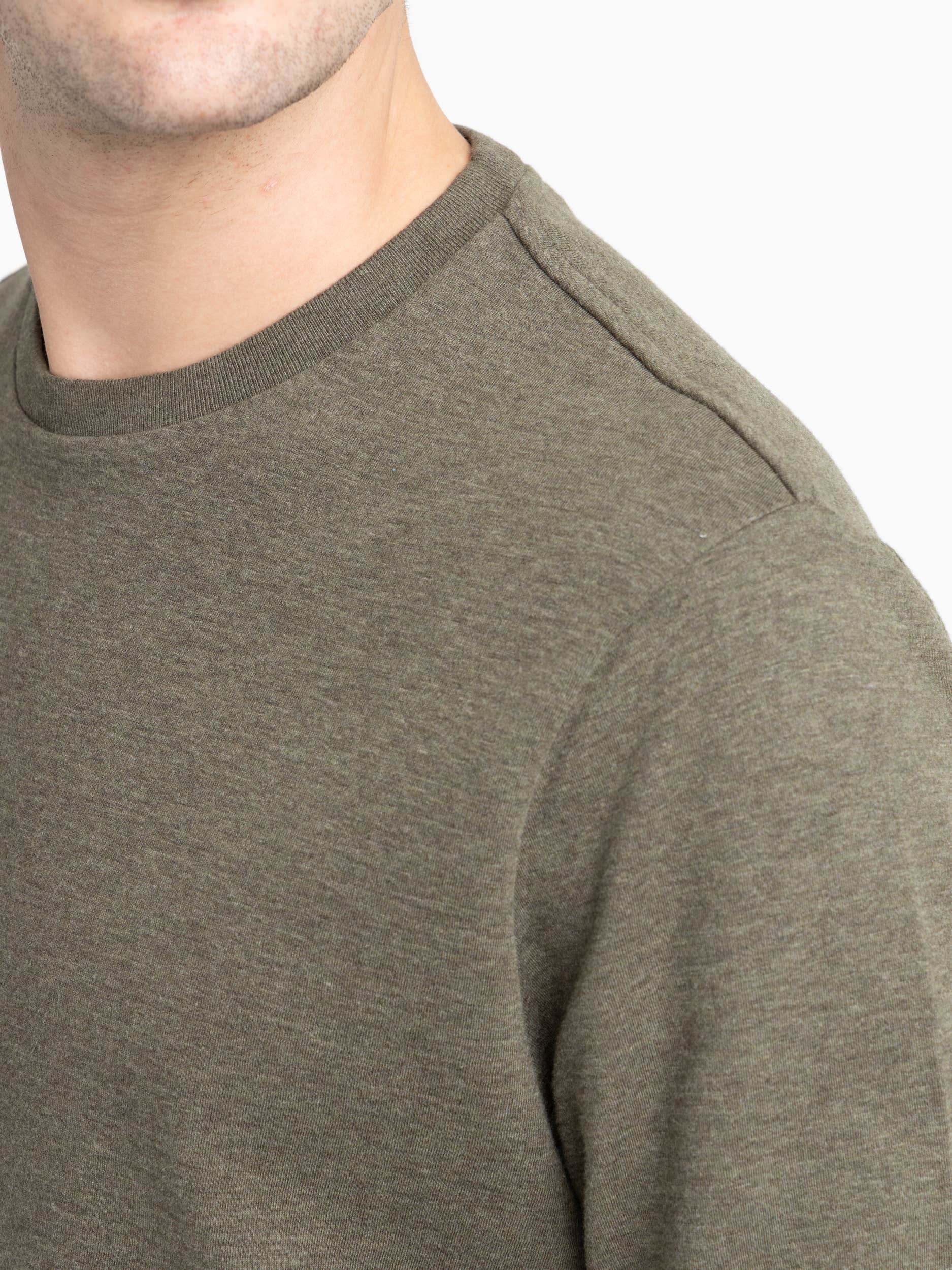 Olive Green Duo Fold Long Sleeve Crew