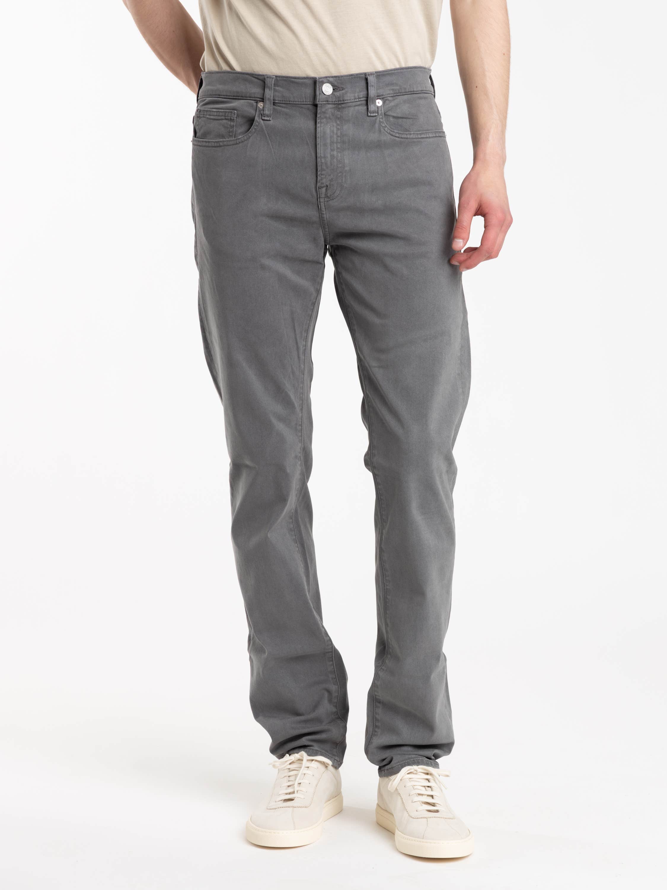 Stone Grey L'Homme Slim Brushed Twill Jeans