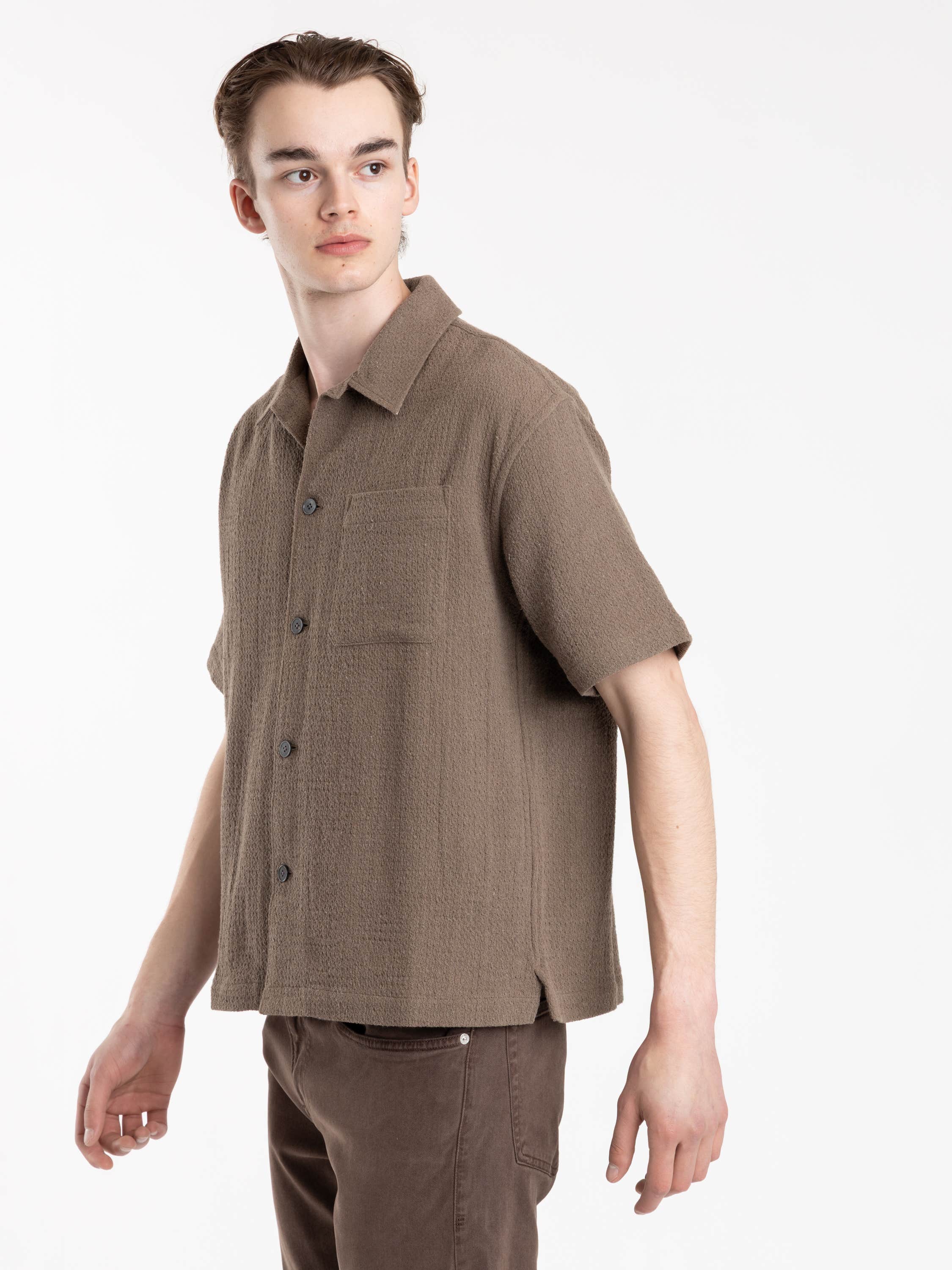Warm Grey Open Weave Shirt