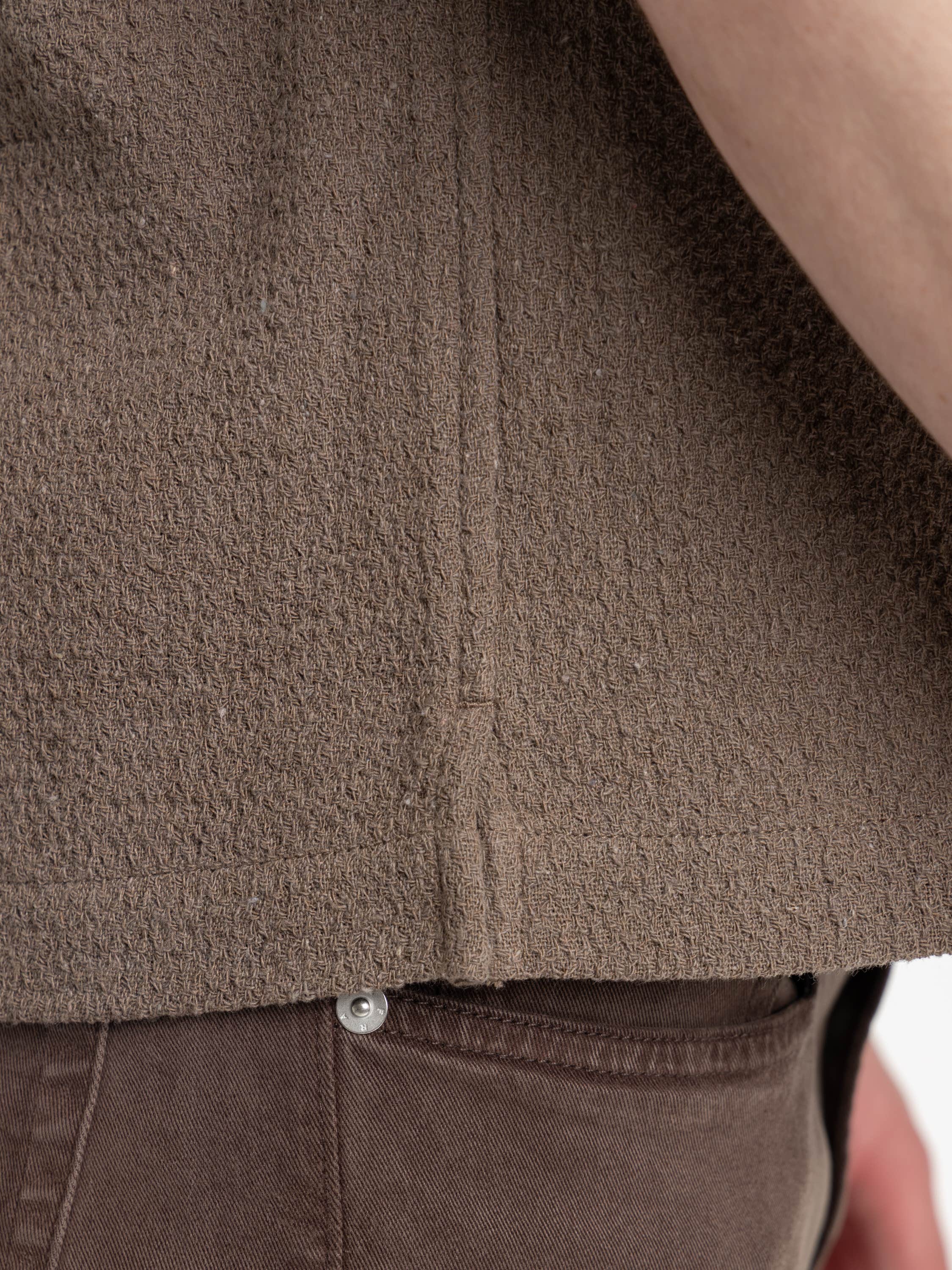 Warm Grey Open Weave Shirt