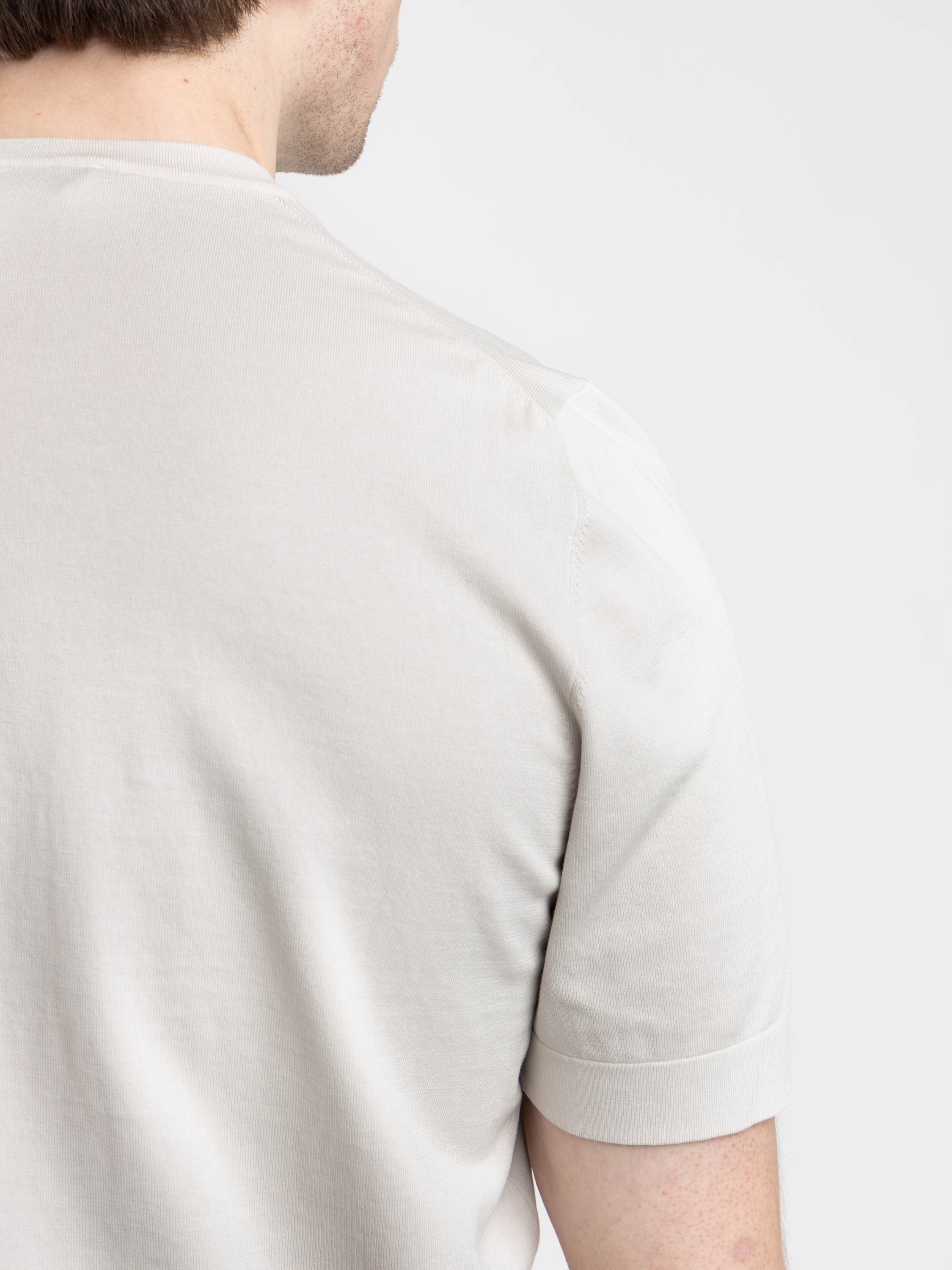 Beige Organic Cotton Vintage Knit T-Shirt