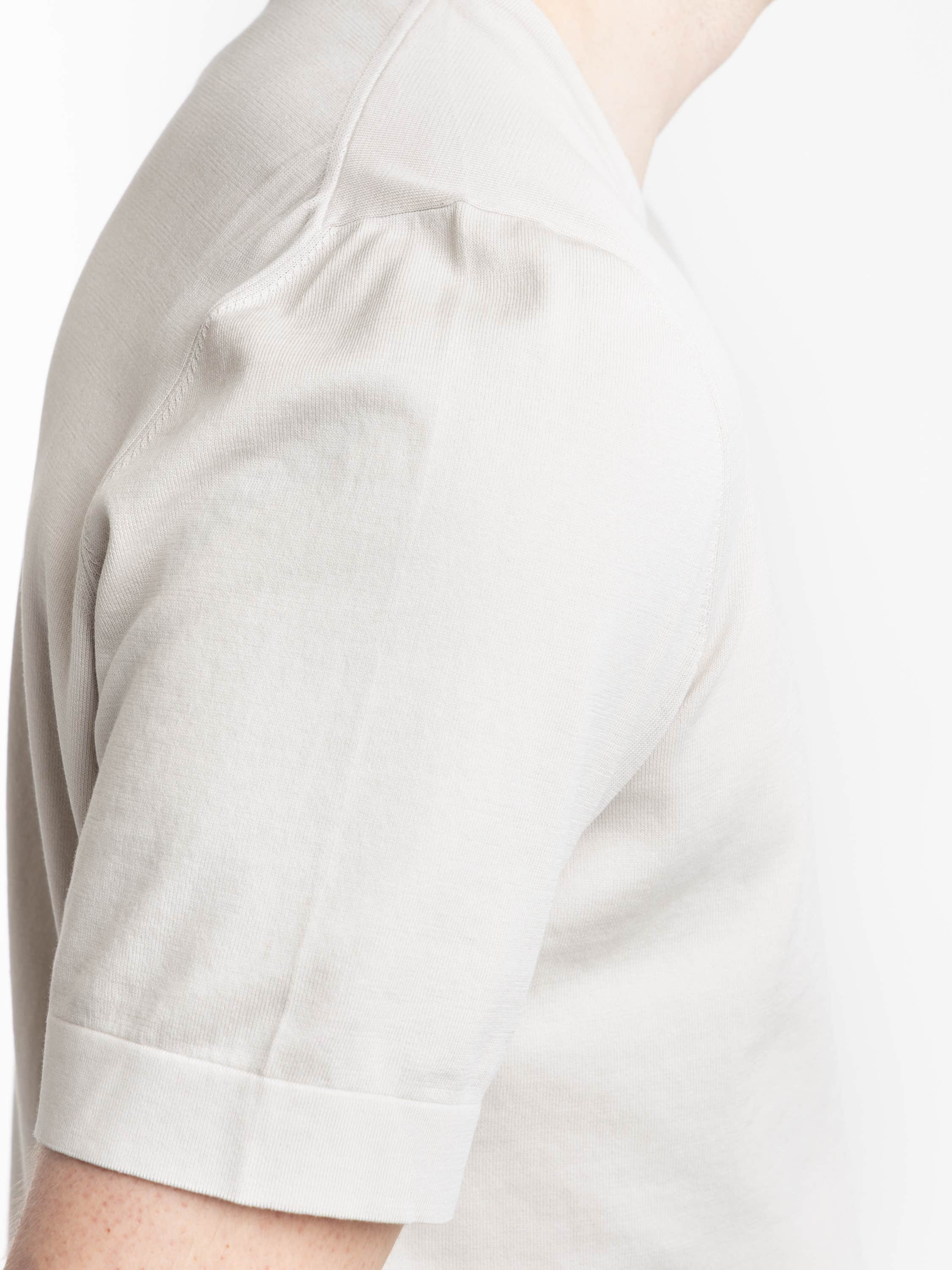 Beige Organic Cotton Vintage Knit T-Shirt