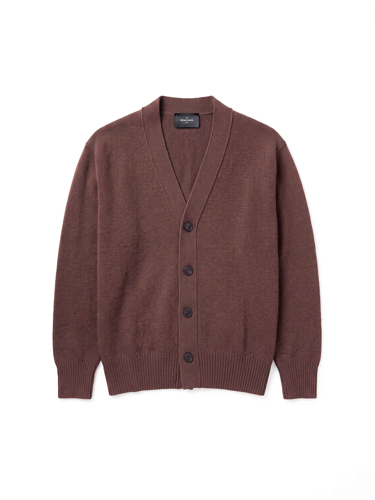 Brown Super Geelong Wool Cardigan